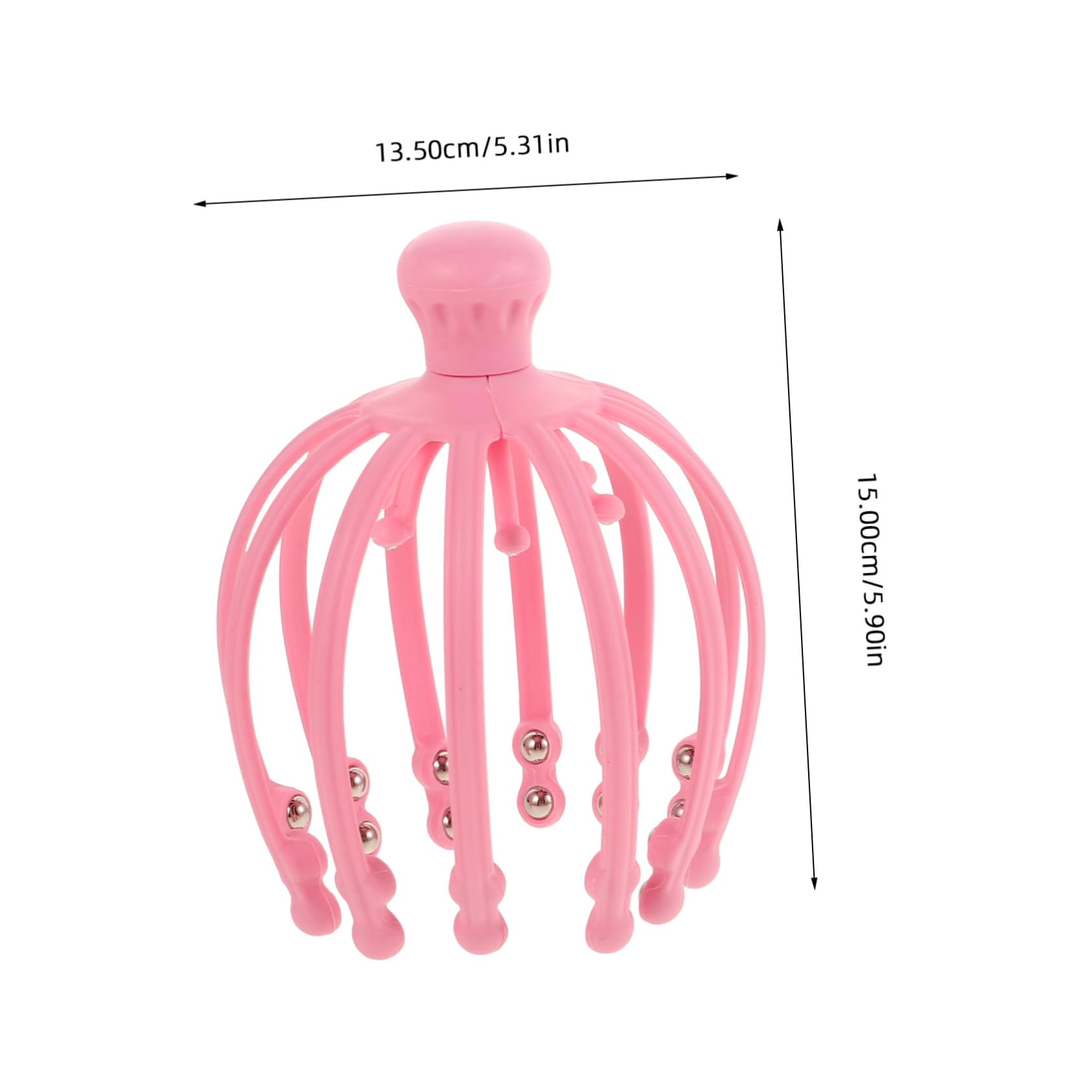 SEWOART 1set Head Massager Octopus Tools Apparatus Salon Head Massaging Tool Braiding Accessories Paw Gloves Mulitool Massage Tools Scalp Massager Pink Wooden Beads