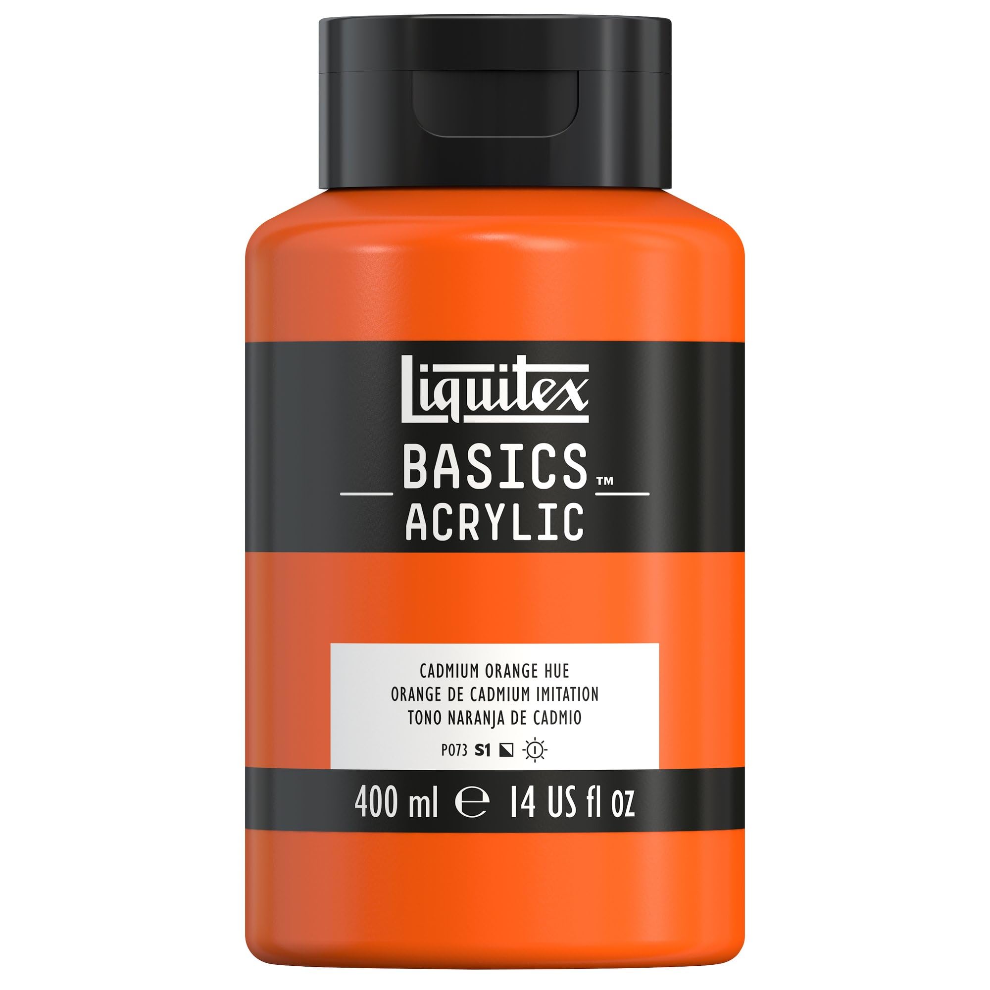 LIQUITEX Basics Acrylic Paint, Cadmium Orange Hue, 400 ml Bottle