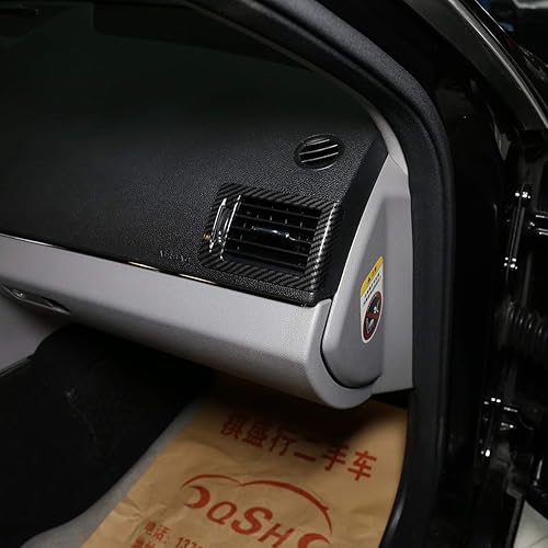 Miniatura 5 de YIWANG Marco de ventilación de fibra de carbono estilo ABS para salpicadero interior de coche, 2 piezas para Mercedes Benz Clase C W204 2007-2010