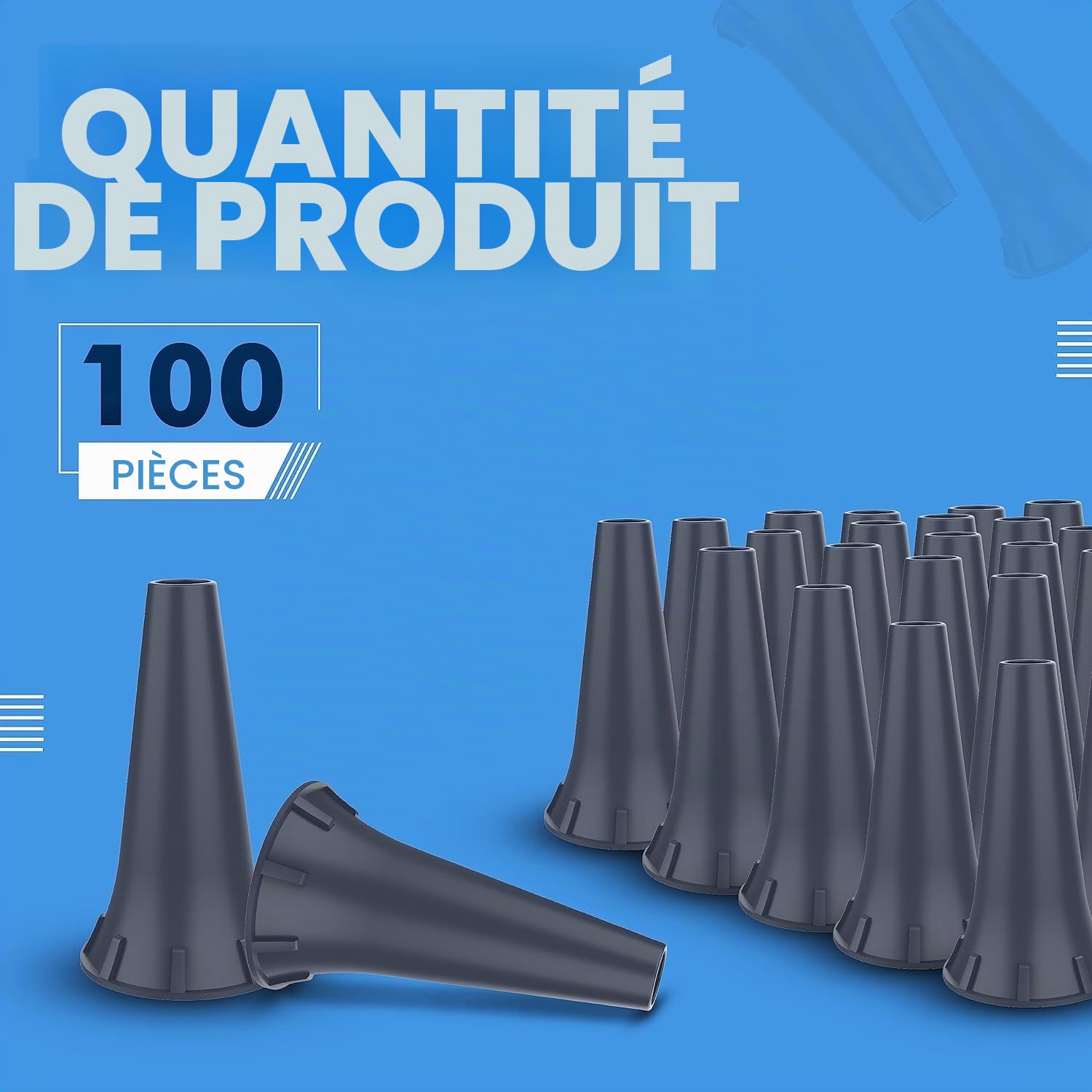 Lot de 100 embouts jetables pour otoscope 4 mm compatibles avec les otoscopes Welcelln, K.a.w.e, Ries-ter et H.e.i.n.e