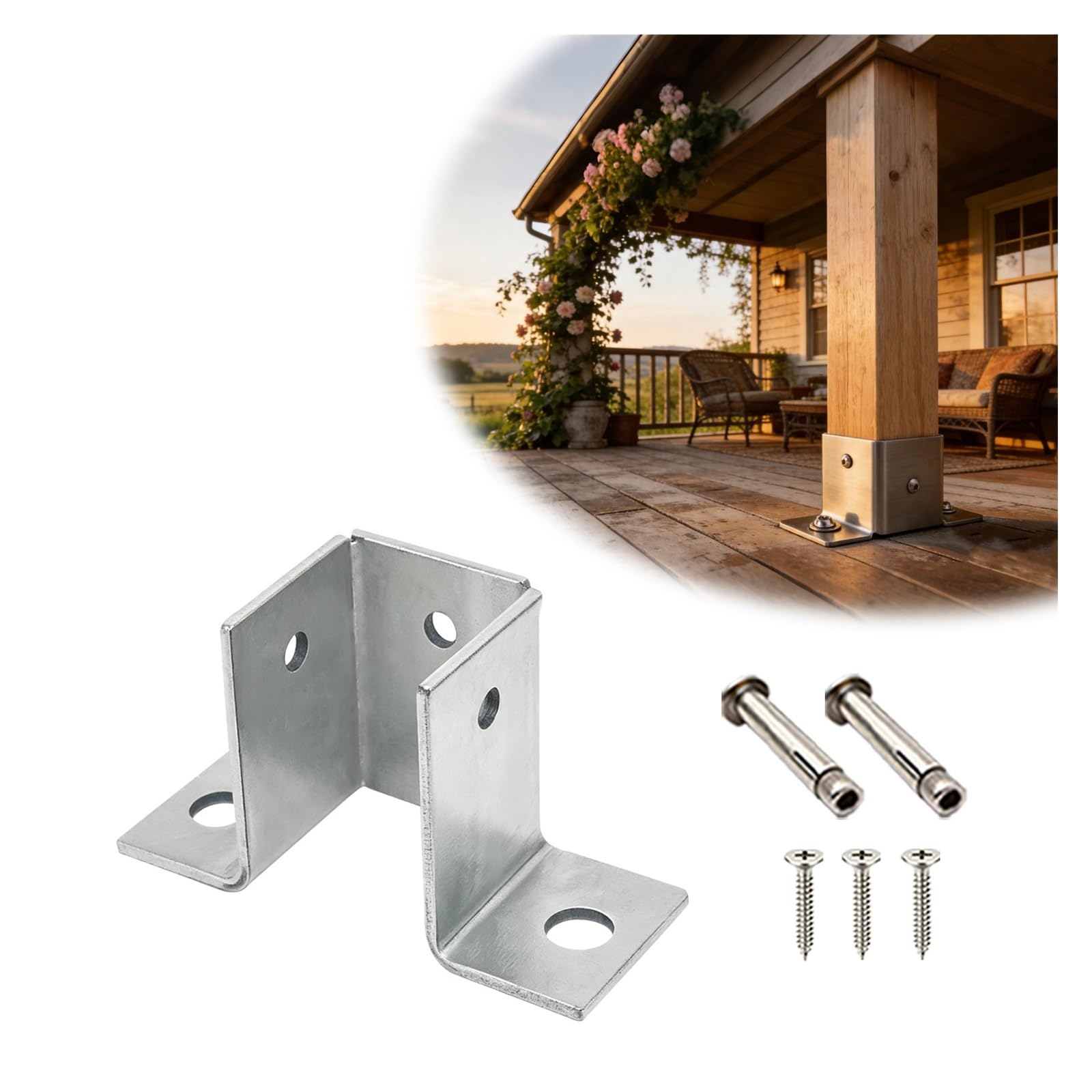1 2 3 4 5 Pz Ancoraggio Palo Flangia Multi Misura Cemento
