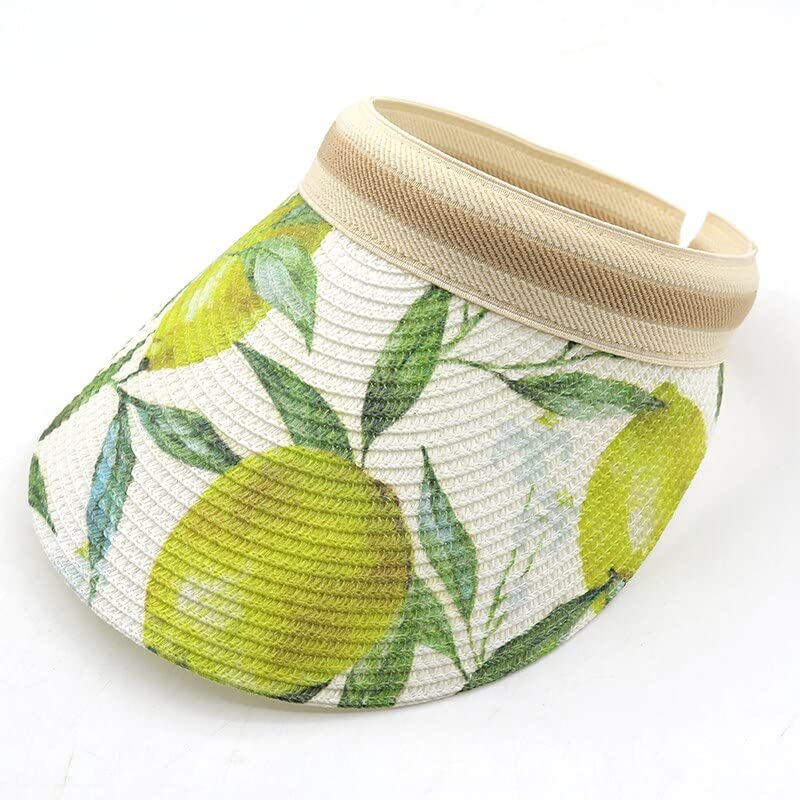 Cappello Parasole Donne estive Cappello da Sole Outdoor Visor Cappello a Mano Made Pagnocchia Cappello Casualmente Cappello Vuoto Top Beach Lady (Color : 01, Dimensione : Adult 55-58cm)