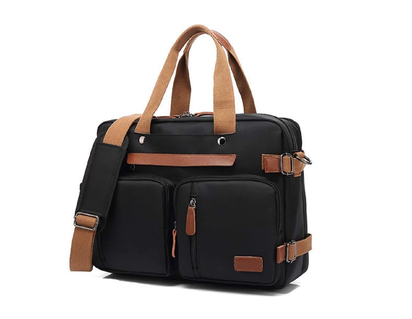 Cicilin Plecak konwertowalny torba listonoszka torba na ramię torba na laptopa torebka biznesowa teczka wielofunkcyjny plecak podróżny, Nylon Czarny, 15.6", Plecak