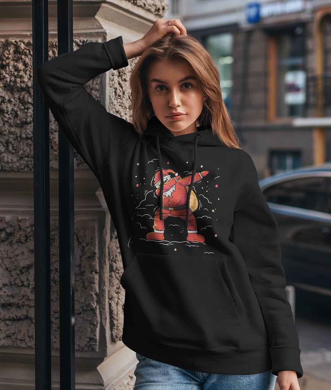 Tassenbrennerei Hoodie - Weihnachtspullover - Dapping Weihnachtsmann Pullover mit Weihnachtsmotiv - für Nikolaus, Weihnachten - Herren & Damen