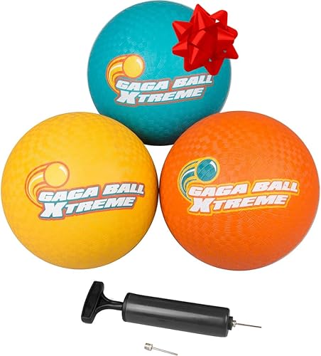 Miniatura 9 de Gaga Juego de 3 bolas 85 pulgadas con bomba de aire paquete de goma duradera para dodgeball kickball juego oficial de Gagaball y escuela juguetes