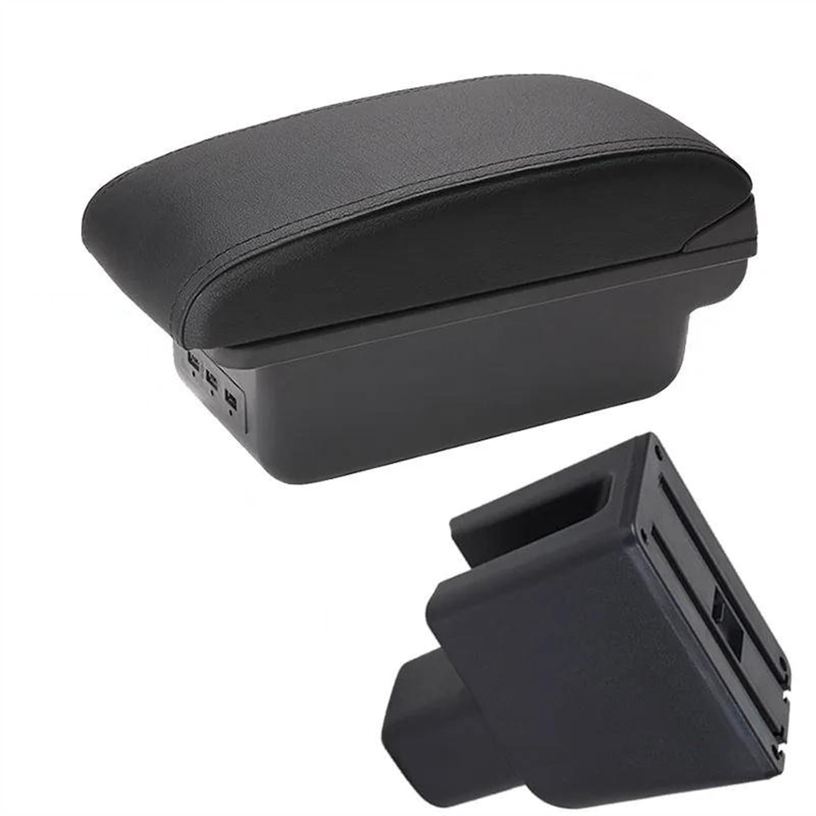 NOHEEU Car Center Console Storage Box Multifunctional Armrest Interior Accessories For BRV BR-V(B2 Black line 3USB)