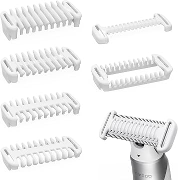 Trimmer Comb Set H1/H3 S-130510 - 0mm Skin Guard, 3mm Body Comb, 1/2/3/5mm Locking Combs, Travel Case, Durable ABS Material - Ideal for Face, Body & Sensitive Areas, Convenient Storage
