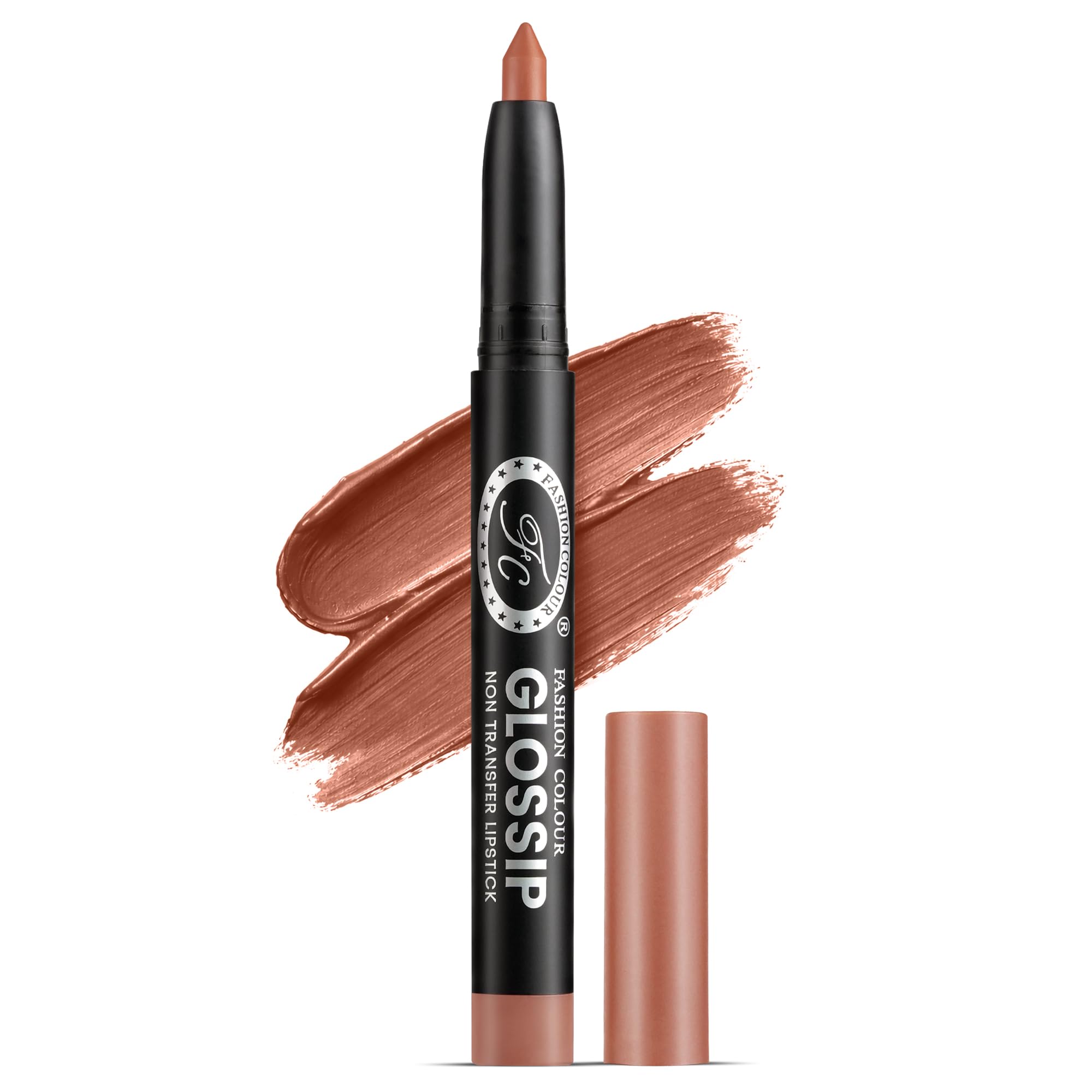 Fashion Colour Glossip Non-Transfer Lipstick | Long-Lasting 12 Hours Stay | Retractable Lip Crayon | One Swipe Application | Available in 19 Vibrant Shades (Mineral)-picture-10