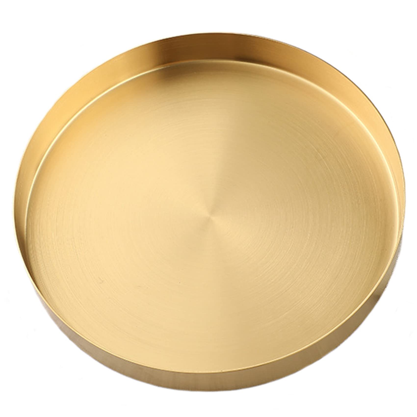 Round Gold Serving Tray 20CM/8 Inches Decorative Vanity Tray for Bedroom, Bathroom