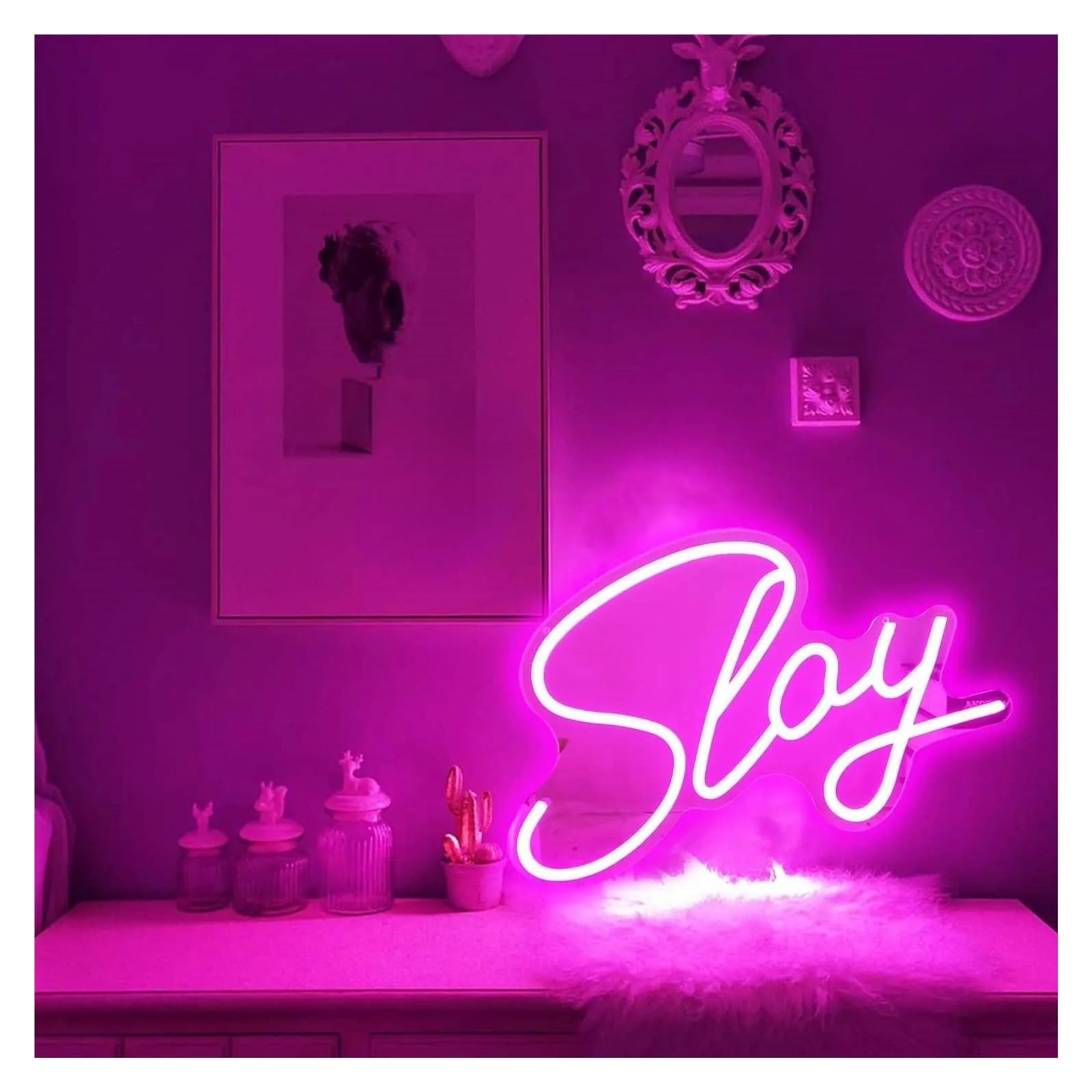 XENITE Luces Art Decoration Christmas Letrero De Neón Slay Luz LED Regulable Para Bar Fiesta Sala De Estar Club Hombre Cueva Tienda Decoración De Pared Del Salón Lámpara USB 40cmx24cm