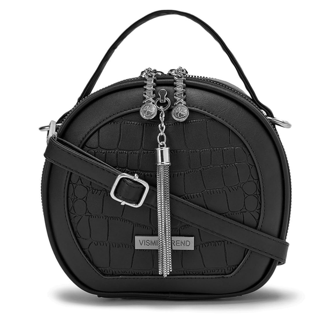 VISMIINTREND Stylish Leather Round Crossbody Sling Side Shoulder Hand Bags for Women | Daily Use | Mobile Phone Bag | Ladies Purse | Birthday Gift for Teenager Girls | Wife | Rakhi Gifts for Sisters