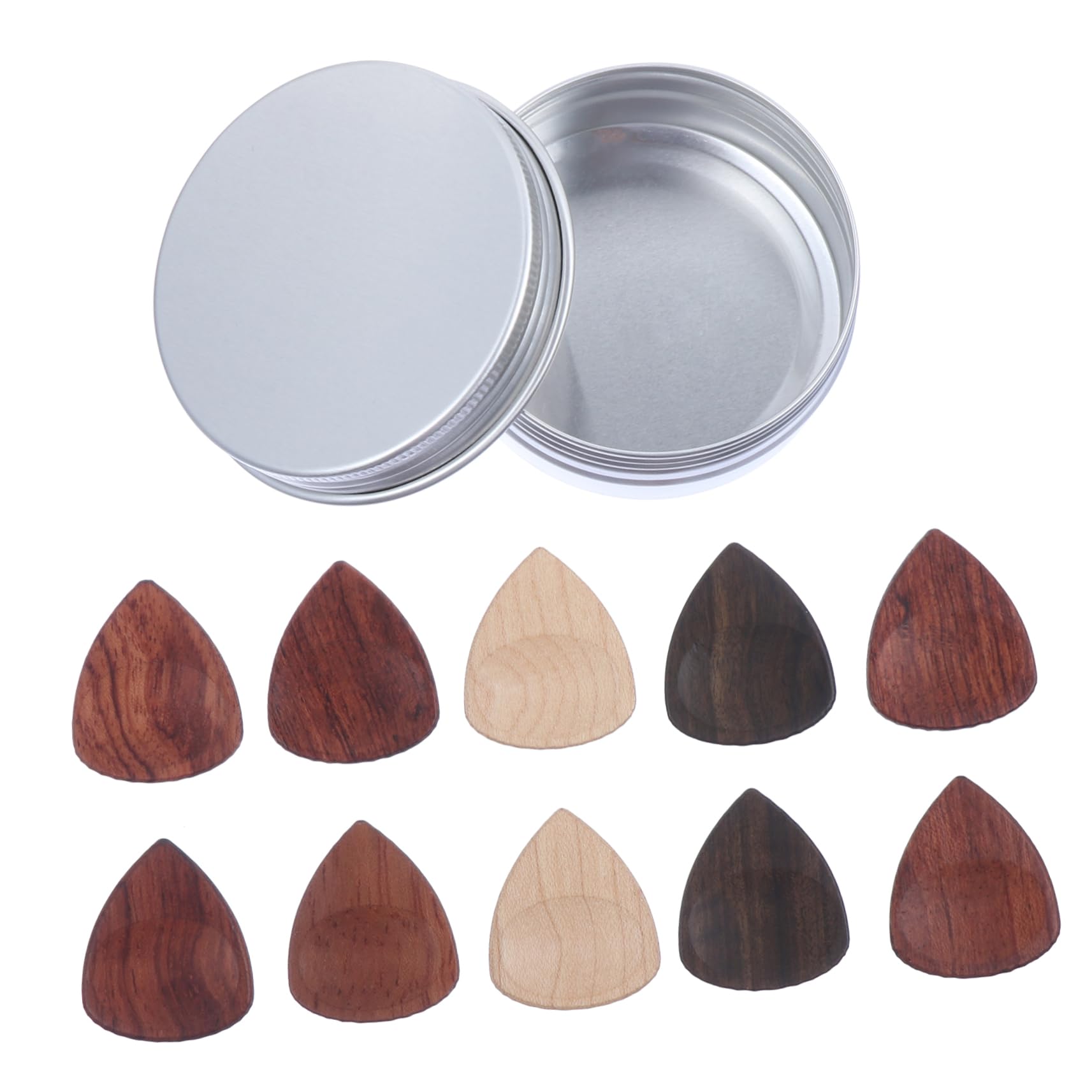 10pièces Médiator De Guitare Bois Exotique Avec Empreinte Pour Pouce Et Rainure Pours Doigts Lot Pour Guitare Acoustique