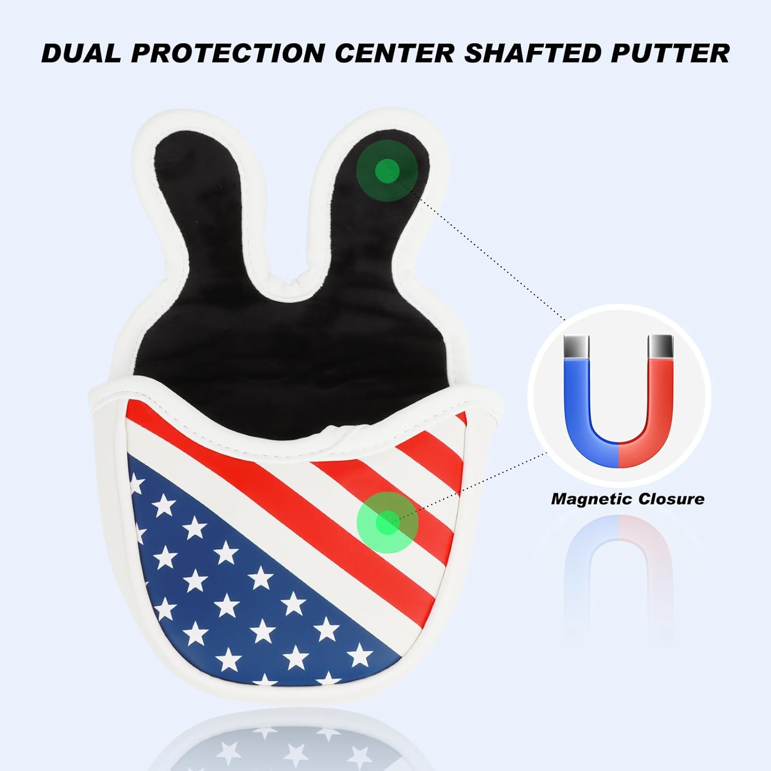 Golf Club Head Covers,4pcs or 1pc USA Golf Head Covers for Woods and Driver Fairway Hybrid - PU Leather Mallet Blade Putter for Men Women Golf Enthusiast - Image 4