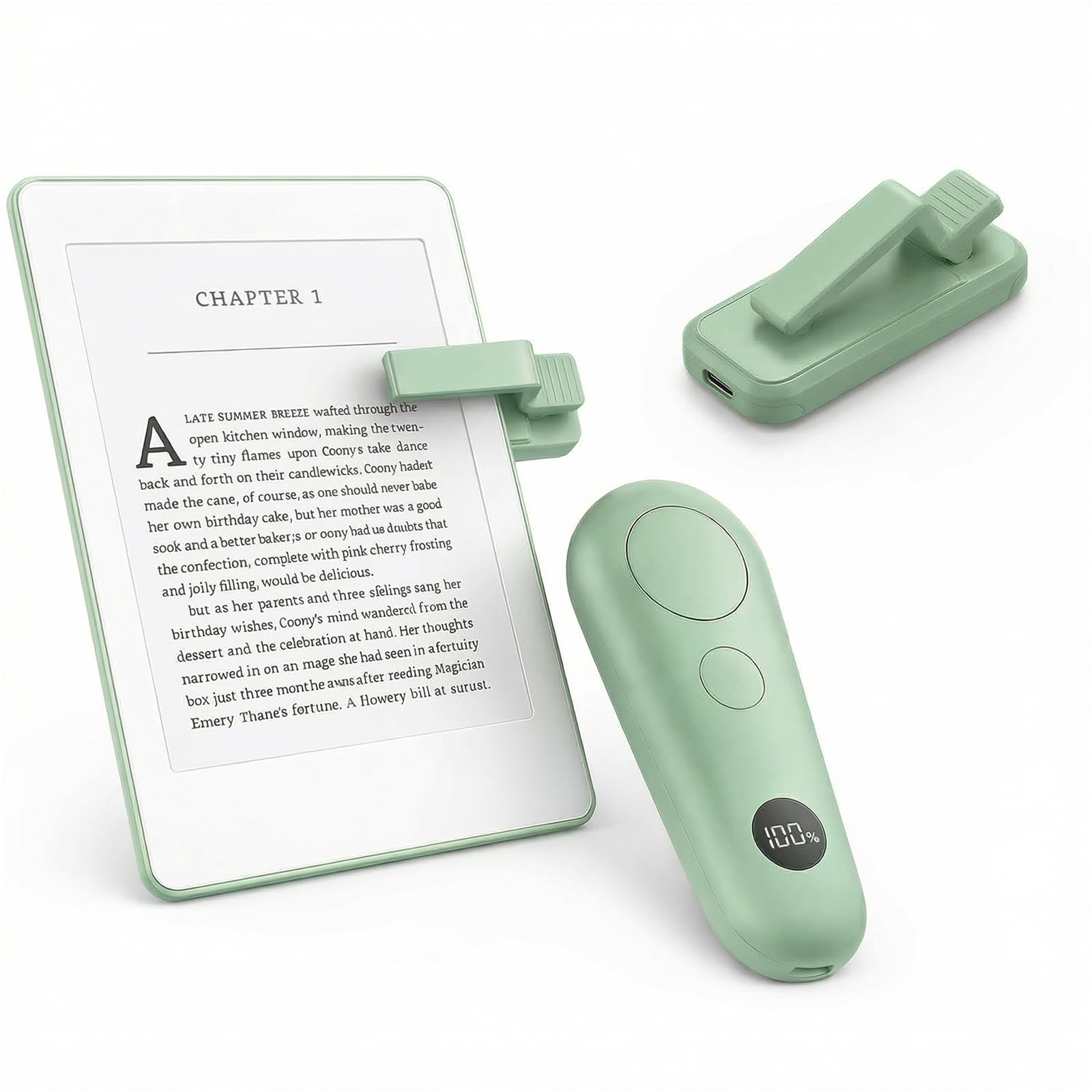 Control remoto RF para lectores electrónicos Kindle Paperwhite Oasis Kobo, accesorios Kindle para iPad, tabletas, teléfono, lectura, novelas, tomar fotos, Kindle Clicker con pantalla de alimentación