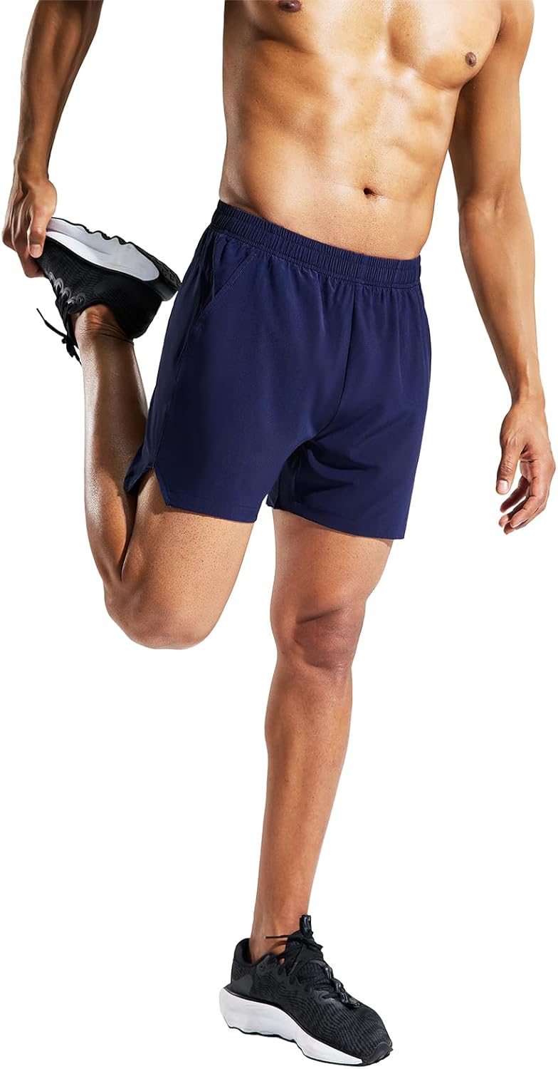 MIER Men's 5 Inch Running Athletic Shorts with Pockets Quick Dry Lightweight Gym Workout Shorts, Elastic Waist - Image 2