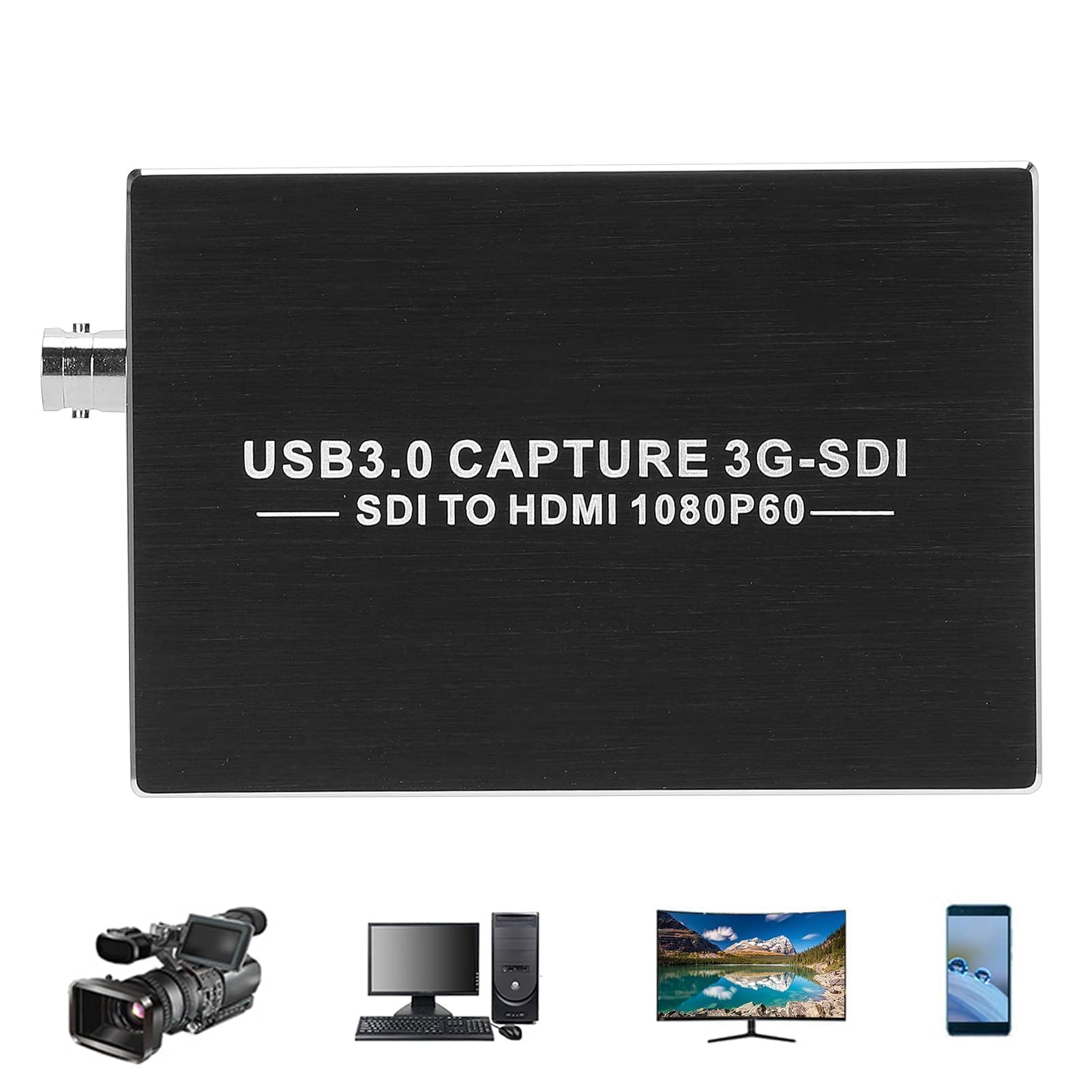 3G-SDI zu USB 3.0 Videoaufnahmekarte, HDMI SDI Aufnahmekarte SDI Aufnahmekarte Videoaufnahmegerät 1080p USB-Videoaufnahmekarte SDI HDMI Video Audio Aufnahme
