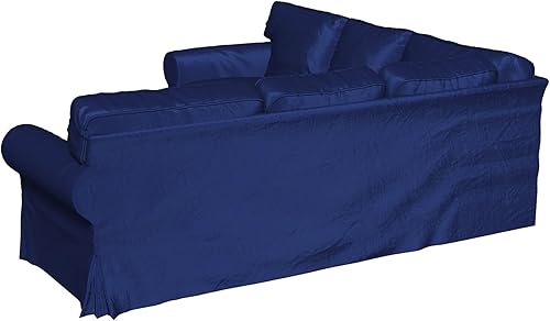 Miniatura 3 de Fundas de terciopelo para sofá esquinero, aptas para mascotas, hechas compatibles con IKEA Ektorp 4 y cuatro asientos (terciopelo azul Ektorp 2+2)