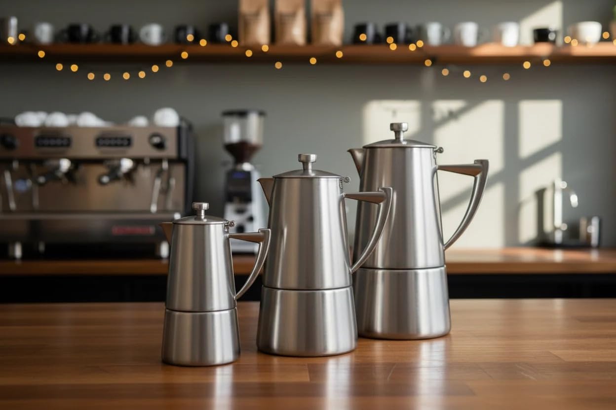 Cuisinox Roma 4-Cup Stainless Steel Stovetop Moka Espresso Maker