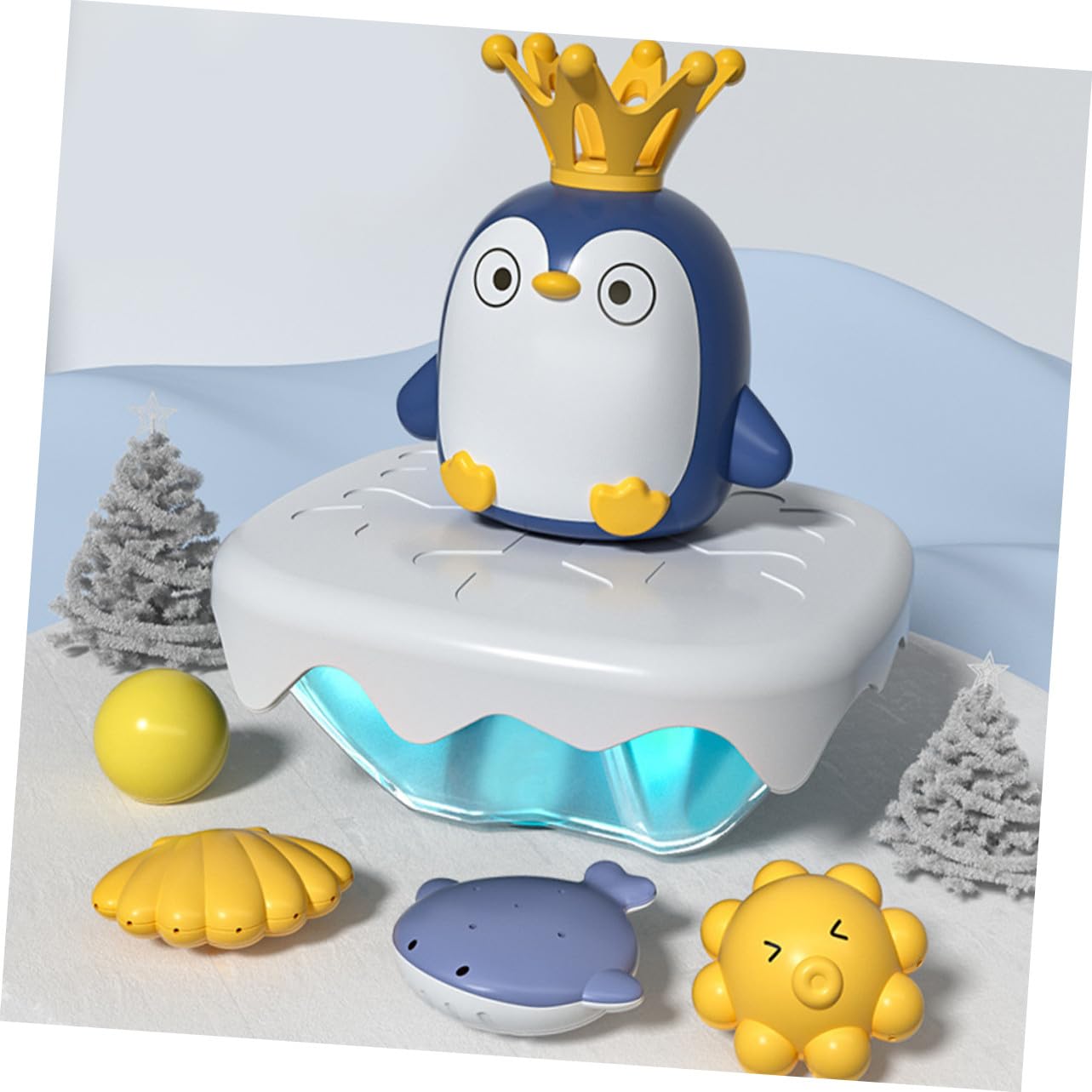 Toyvian Juguete de Baño para Bebés en Forma de Pingüino Aspersor de Agua, Material Abs Suave sin Rebabas, Adecuado para Estimular el Baño de Niños Pequeños