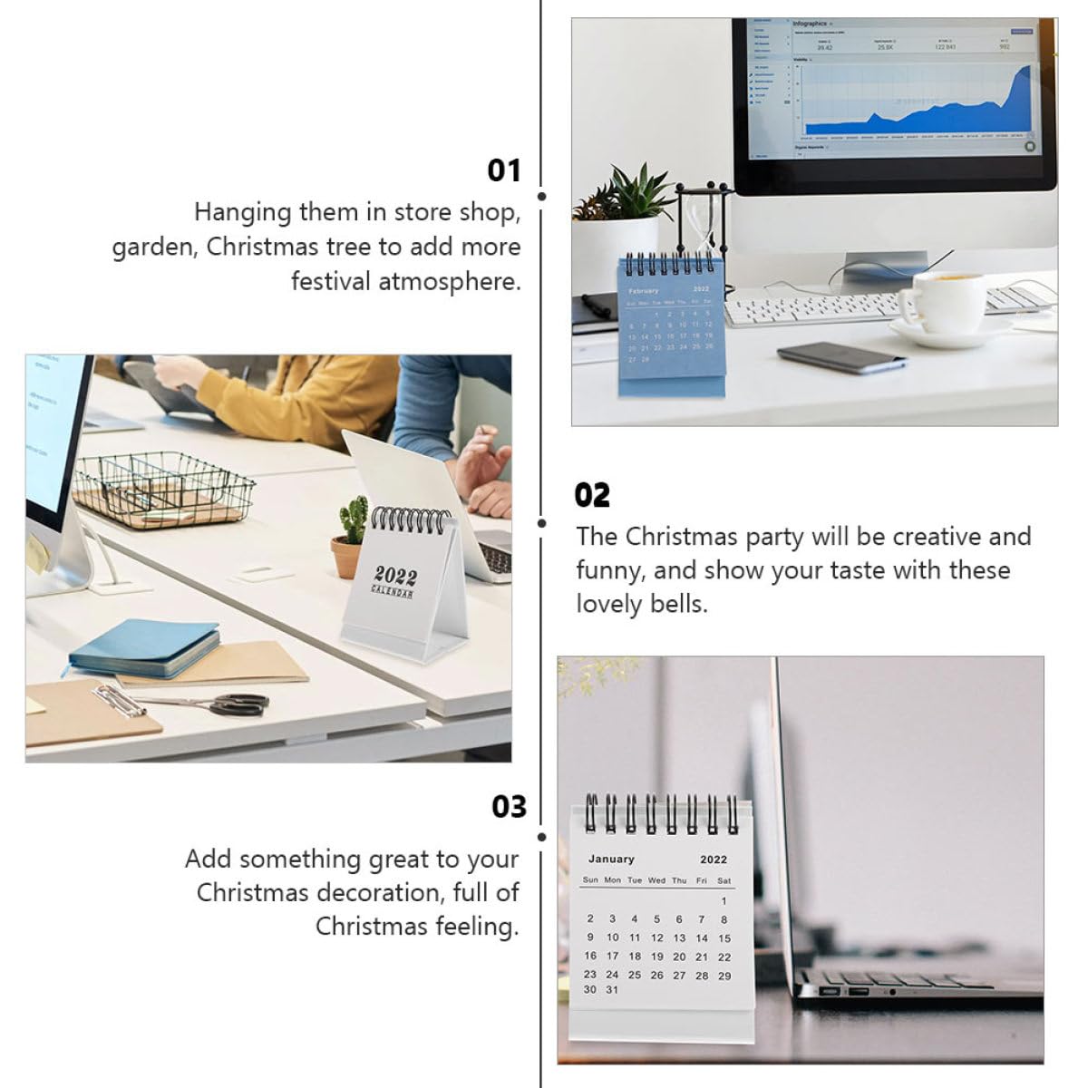 SEWACC 15 Stk Tischkalender 2022 Tischkalender 2021-2022 Desktop-kalender Für Die Schule Kleiner Mini- Standkalender Tischdekoration Die Büroeinrichtung Papier