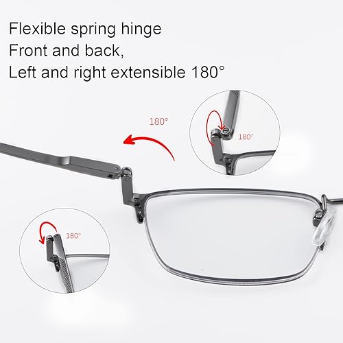 Miniatura 4 de YIMI Gafas de lectura fotocromáticas progresivas multienfoque con bisagras de resorte, lentes de lectura UV para computadora antirreflejos de luz