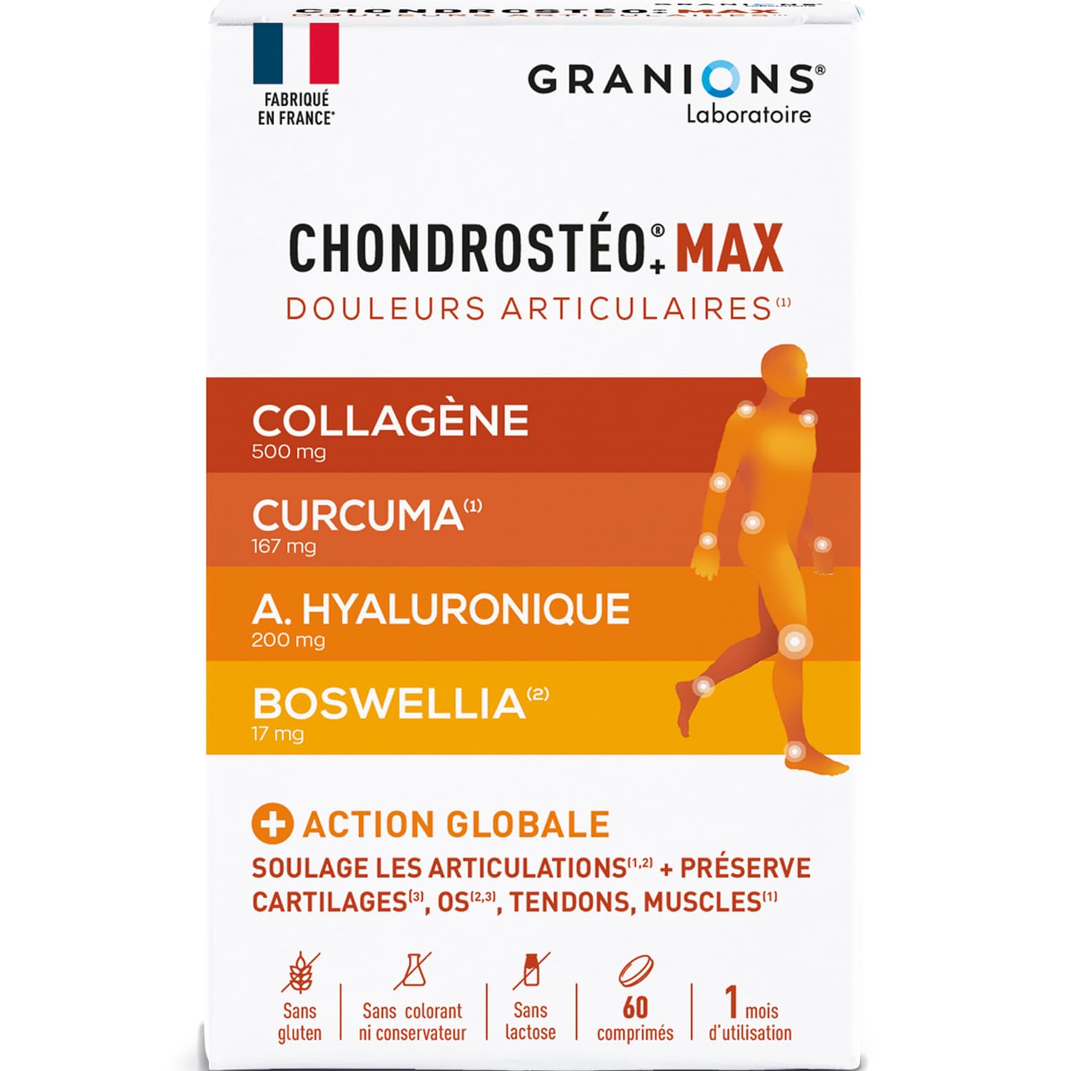 Granions - Chondrosteo Max - Collagene Marin -Douleurs Articulaires - 60 Cp