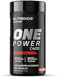 One Power C400 (Cromo + Cafeína + Taurina) 60 cápsulas, Nutrends