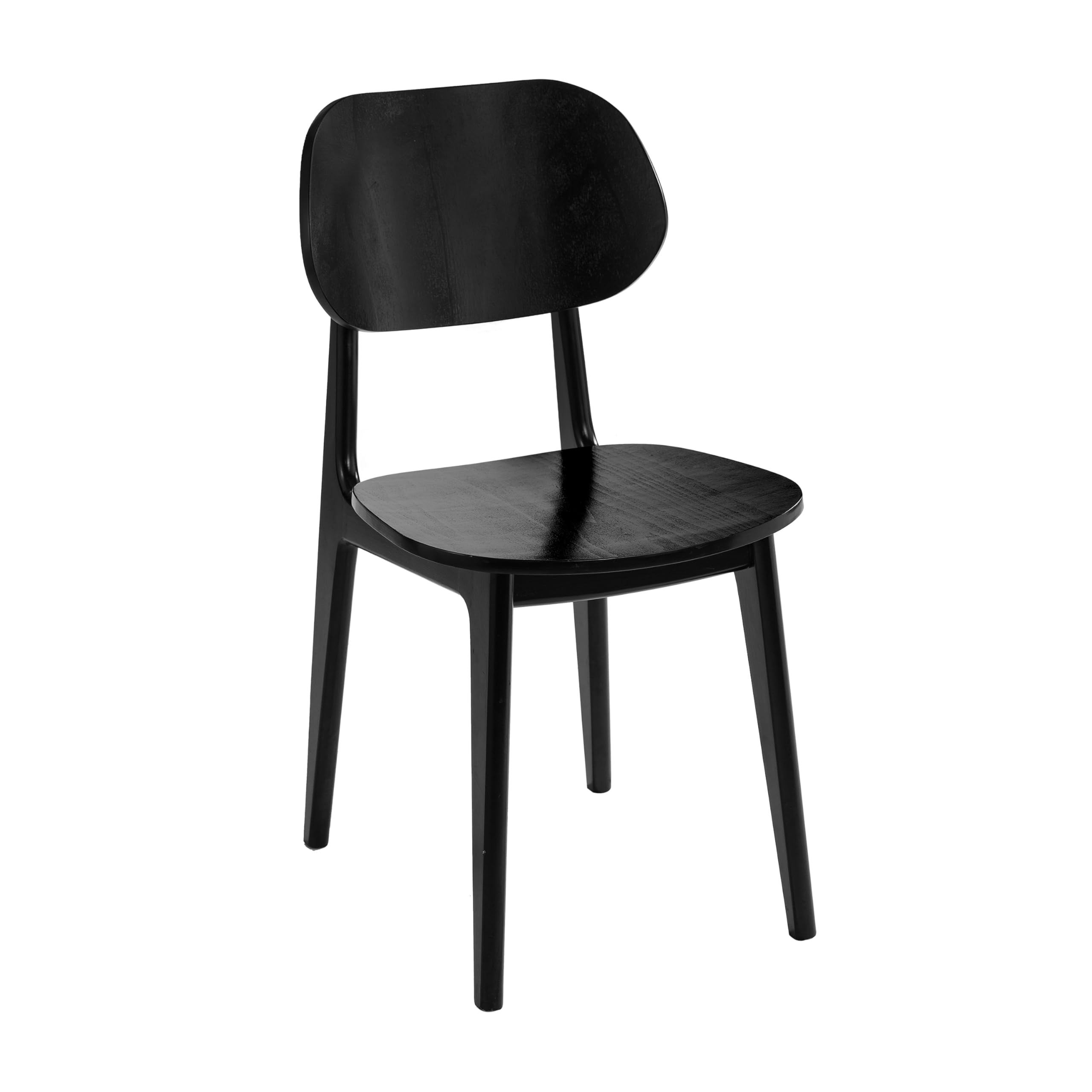 Flash Furniture Verona Solid Wood Dining Chair, Commercial Grade Restaurant Chair with Contoured Backrest, Solid Wood Frame, Black