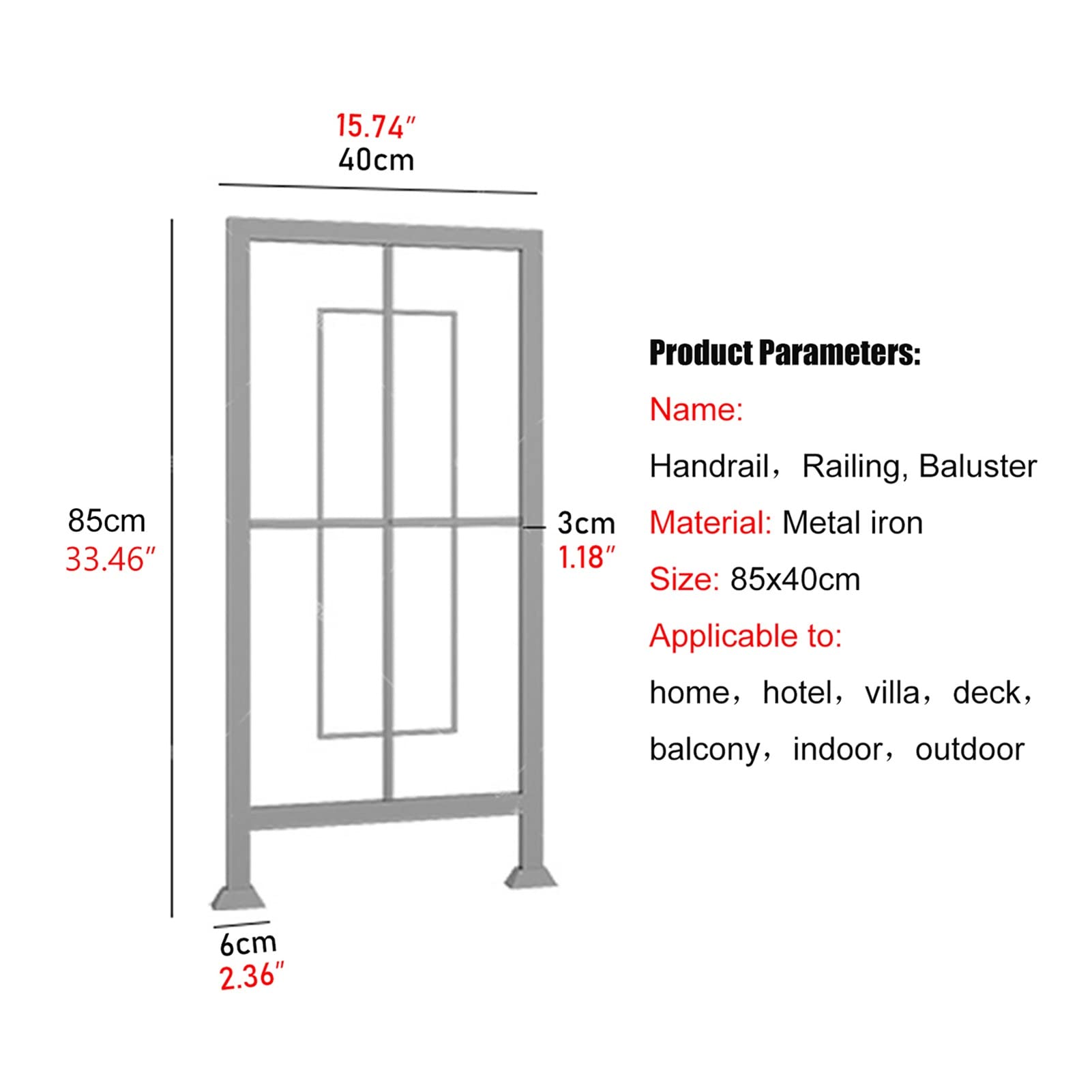 Balaustres de hierro de metal para escaleras interiores y exteriores, juego de balaustrada para decoración de ático, balcón, terraza, 5 estilos (estilo negro 5)