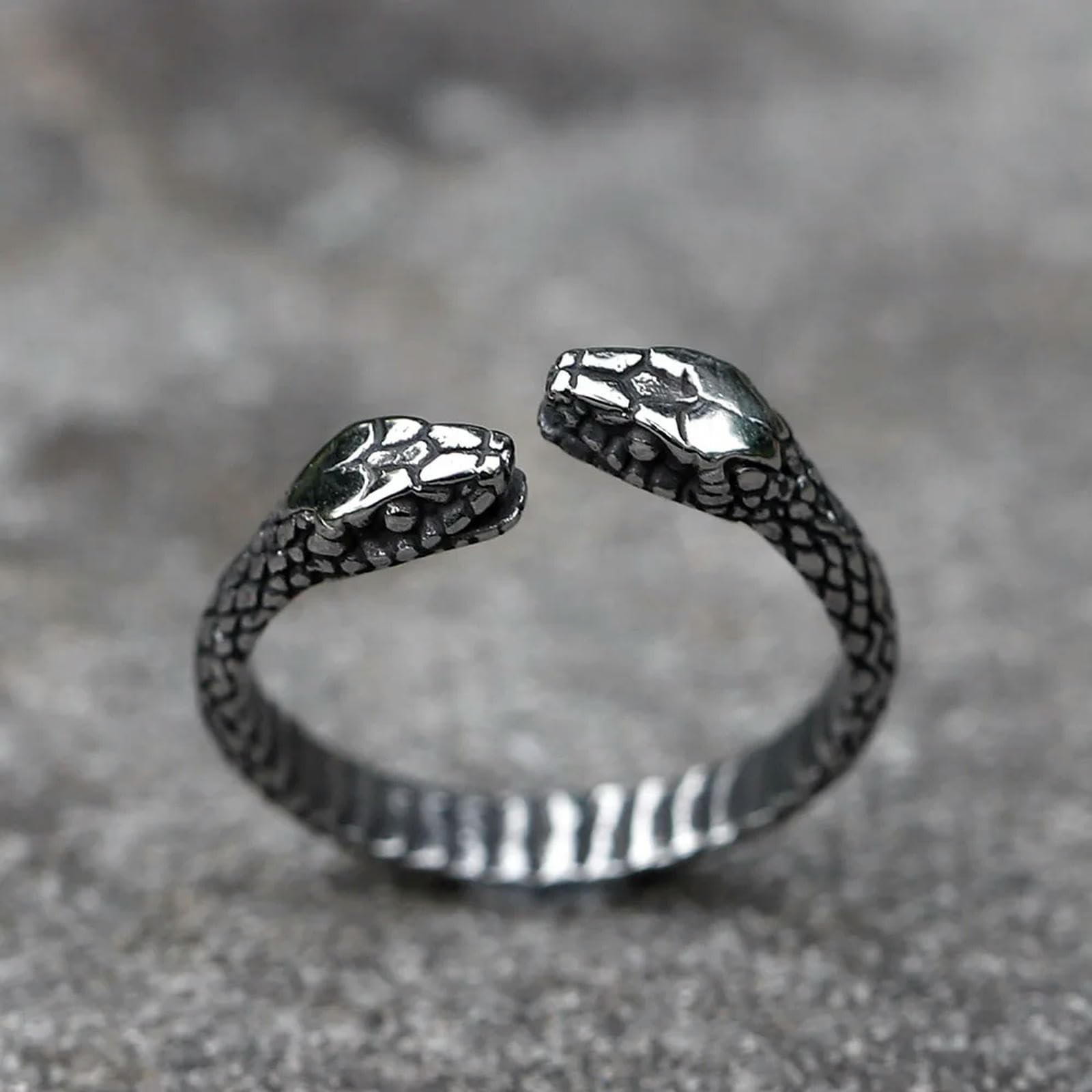 New Men's Rings Nose Viking Fashion Style Scandinavian Snake Head Ring Jewelry Gifts Vintage