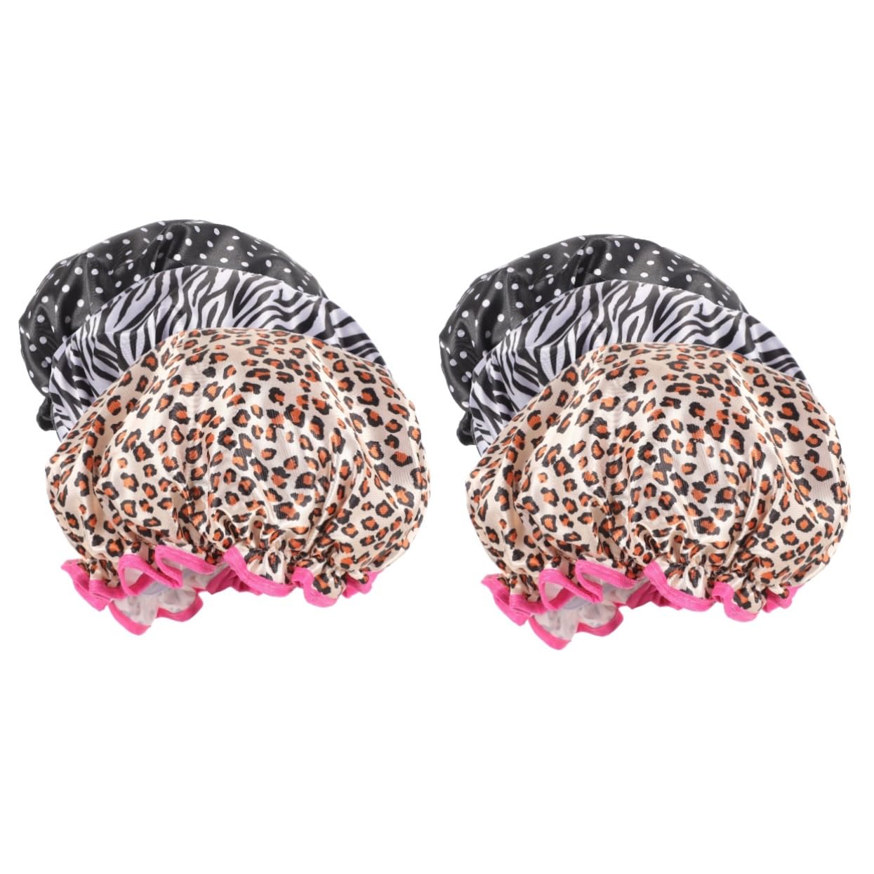 Bonnet de bain imperméable en satin FOMIYES lot de 6 pièces avec motifs variés - 8