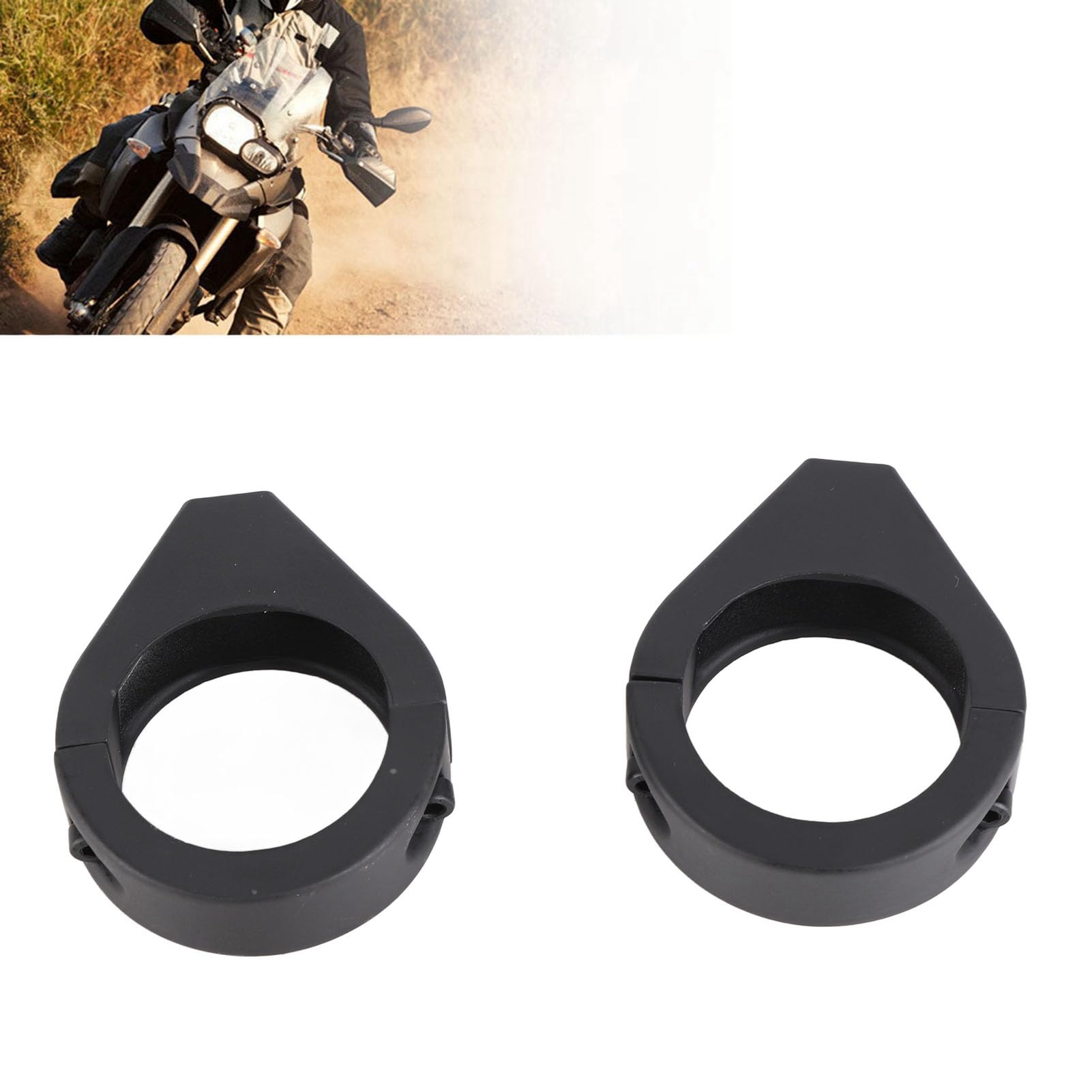 Support Clignotant Moto - Collier De Fourche En Aluminium 41mm Pour Déplacer Les Clignos - Argent Ou Noir - 7