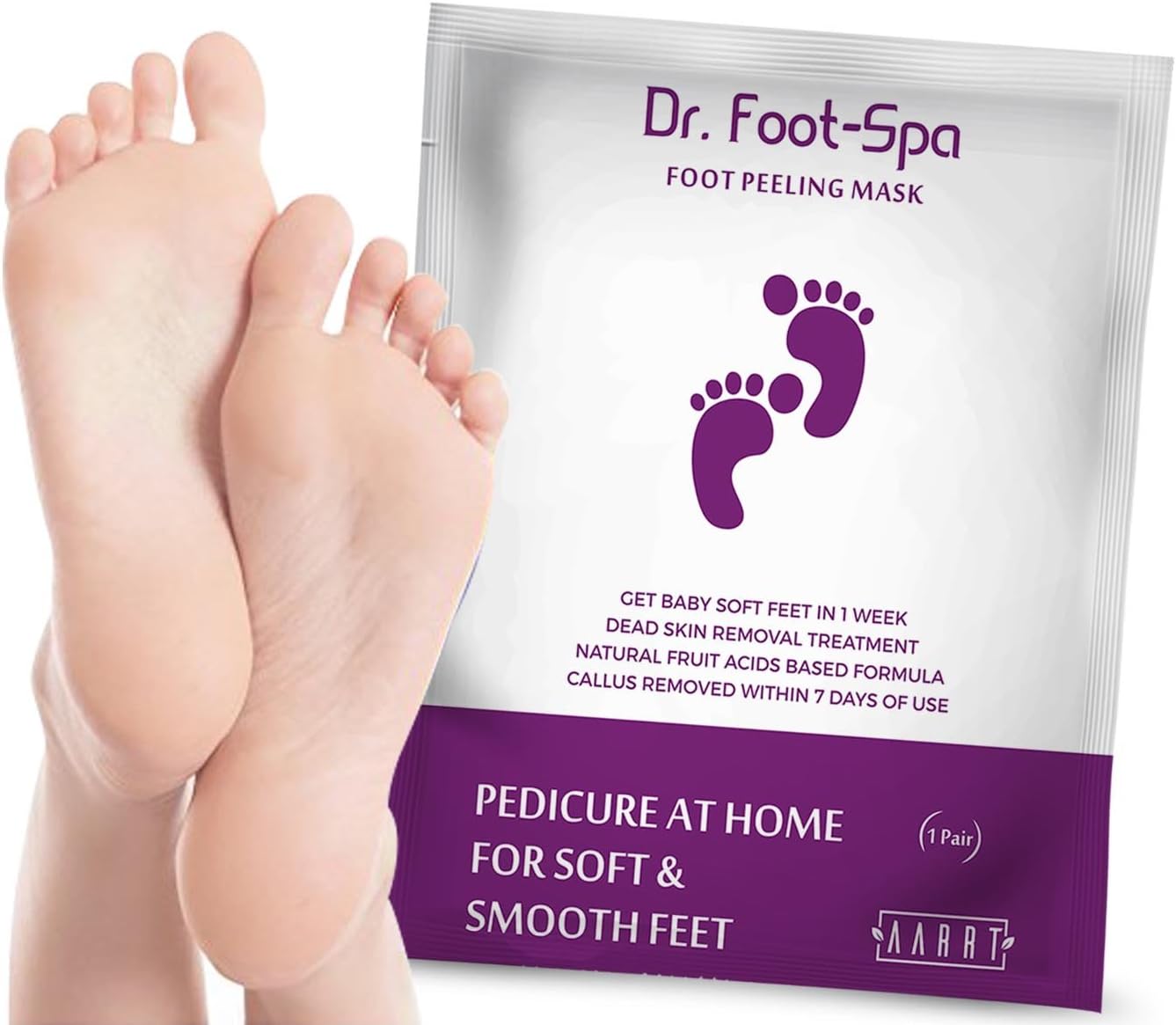 BEST Dr. FootSpa Foot Exfoliation Peeling Mask | For Smooth Baby Soft Feet, Dry Dead Skin Natural Treatment, Repair Rough Heels, Callus Remover, Soak Socks Booties, Get Gentle Feet (1 Pair)