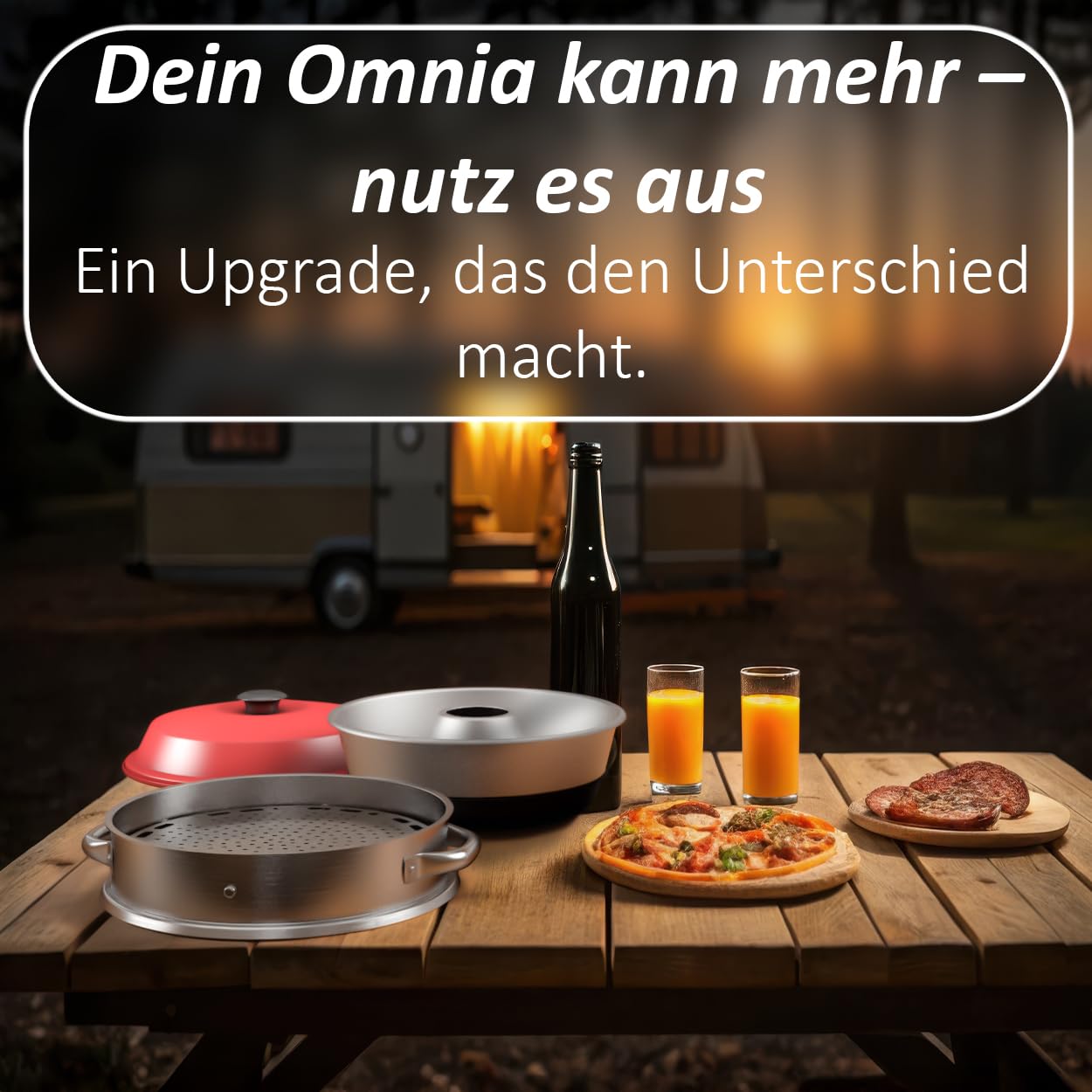 ZauberFry Grille à pizza compatible avec four de camping Omnia, insert de cuisson sur toute la surface en acier inoxydable, convient à un usage alimentaire, pas de trou au milieu, pour pizza, tartes