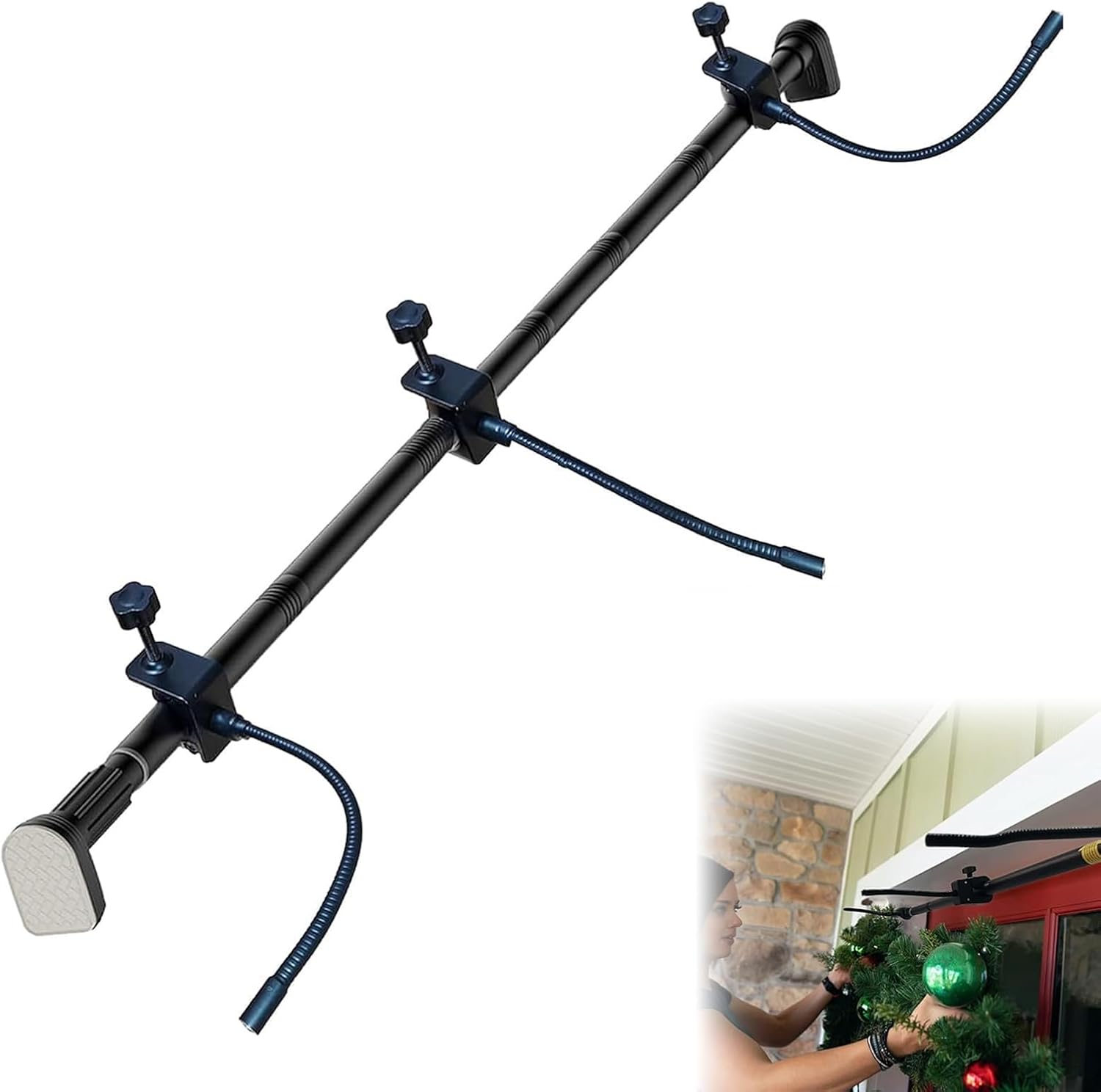 Garland Hanger for Front Door Frame | Adjustable Garland Hanger for Doors 31.5"-80" | Heavy-Duty Front Door Garland Hanger for Wreaths, Lights & Christmas Halloween Decorations No Drill or Damage (S)