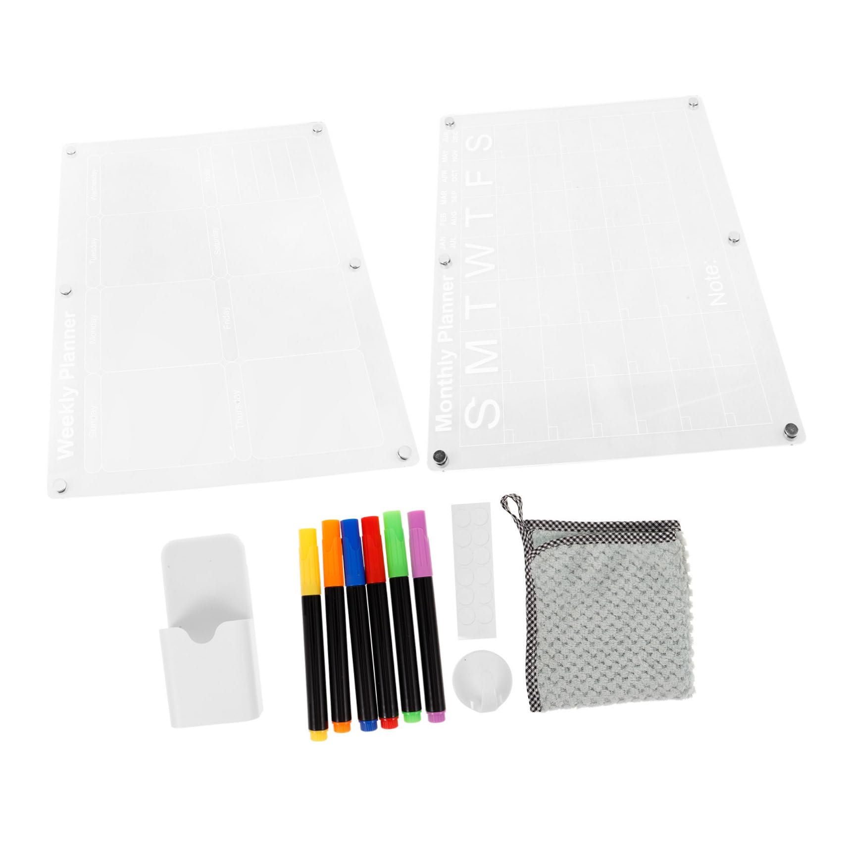 MAGICLULU Calendrier Magnétique Acrylique Pour Réfrigérateur Tableau Effaçable à Sec Calendrier Mensuel Transparent