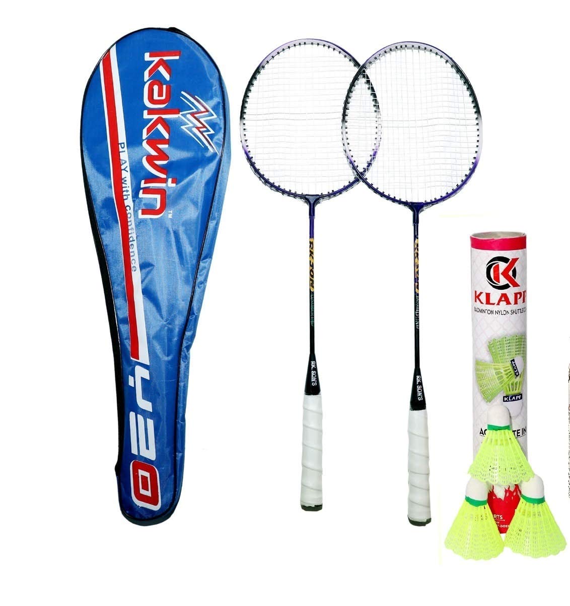 Klapp Single Shaft Badminton Set 2 Badminton Rackets, with 10 Shuttlecock (Without Net) (B08ZNZ37DD) Amazon Price History, Amazon Price Tracker