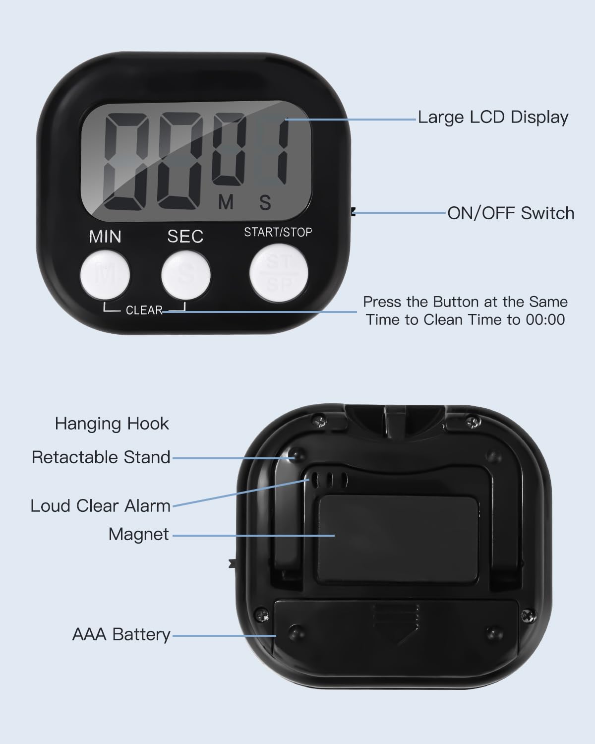 Yapeach Orologio Sportivo Uomo Analogico-Digitale | 50m Impermeabile, LED, Cronometro E Sveglia | Quadrante Grande 5,2 Cm