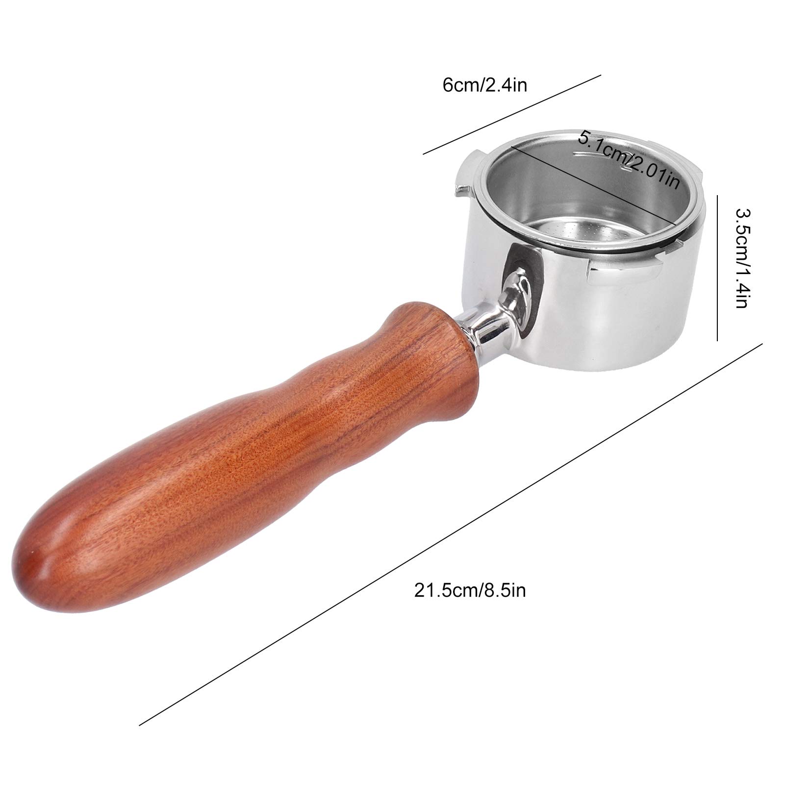 Portafiltro sin Fondo de 51 mm, portafiltro Profesional sin Fondo con Canasta de Filtro de Taza sin presión para máquinas de café Espresso)