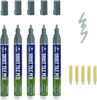 5 Peças de Caneta de Rejunte para Azulejos, Caneta de Reparo Doméstico, Marcadores de Tinta para Azulejos, Piso, Parede, Banheiro, Cozinha, Ferramentas de Reparo (Cinza Claro)