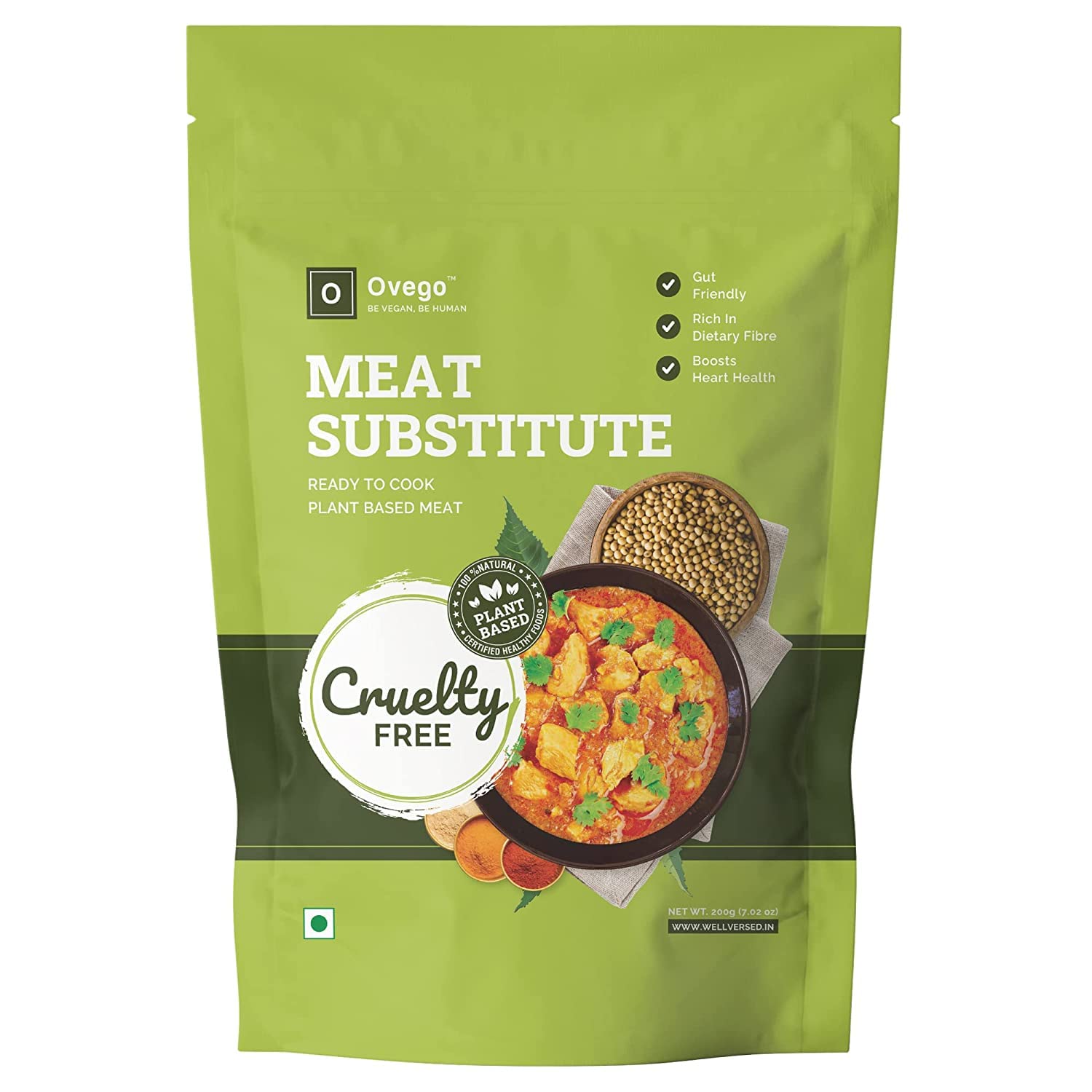 Ovego - Vegan Meat (200g) | Plant Based Protein Rich Mock Meat | Vegetarian & Vegan Friendly | Veg Meat | Mock-Meat - Plant Based | Ready to Cook