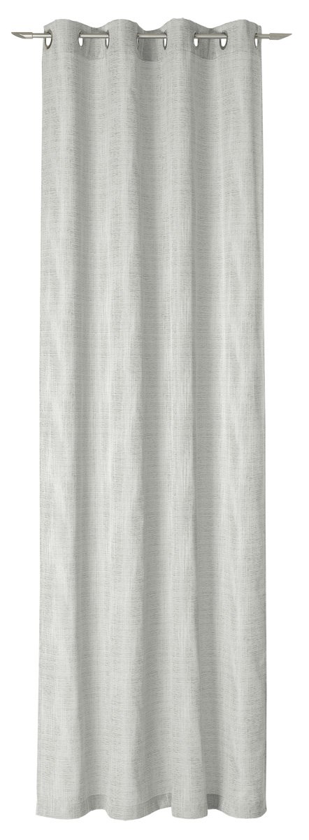 Deko TrendsEyelet Curtain, Polyester, Silver, 245 x 146 cm