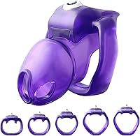 Vista 14 de FYJENNICC HT-V5 - Jaula de castidad masculina de resina ligera con llave de clic y bloqueo, diseño ergonómico, equipo de bondage y juguete sexual