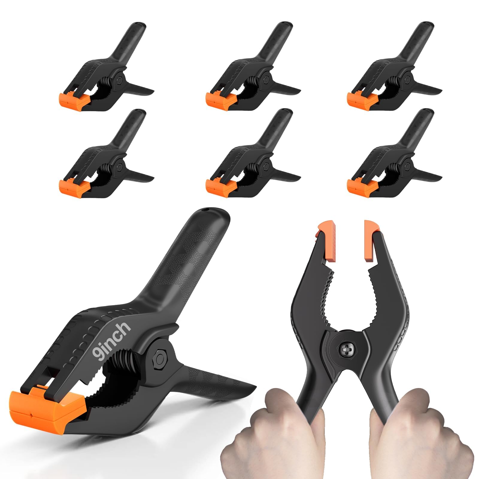 EMART 6 Pack Heavy Duty Spring Clamps 9 inch Plastic Backdrop Clips, Studio
