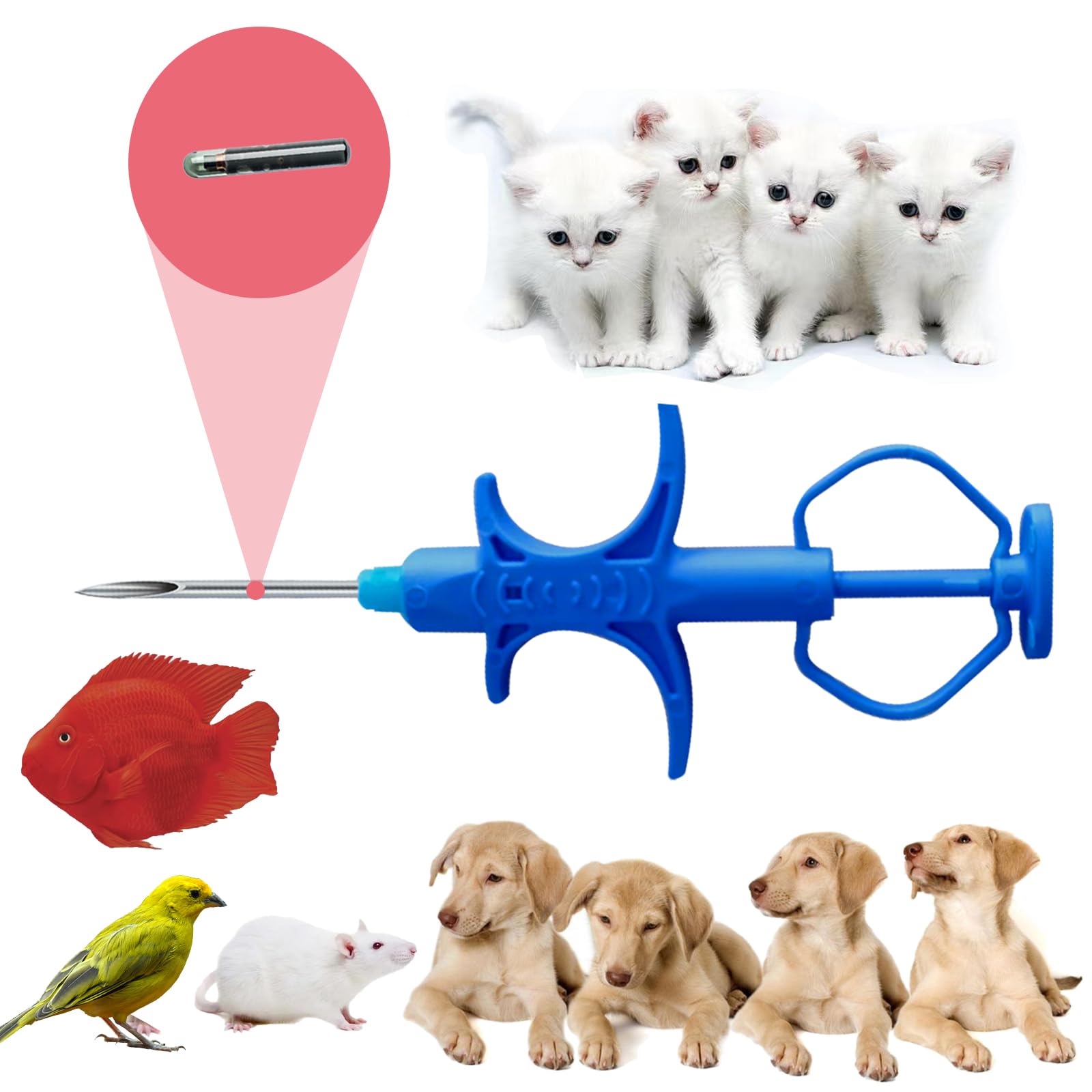 Manruta Small ISO Microchip Transponder for Puppies and Kittens (2 Pack, 1.25 X 7 mm) FDX-B 134.2Khz ISO 11784/5