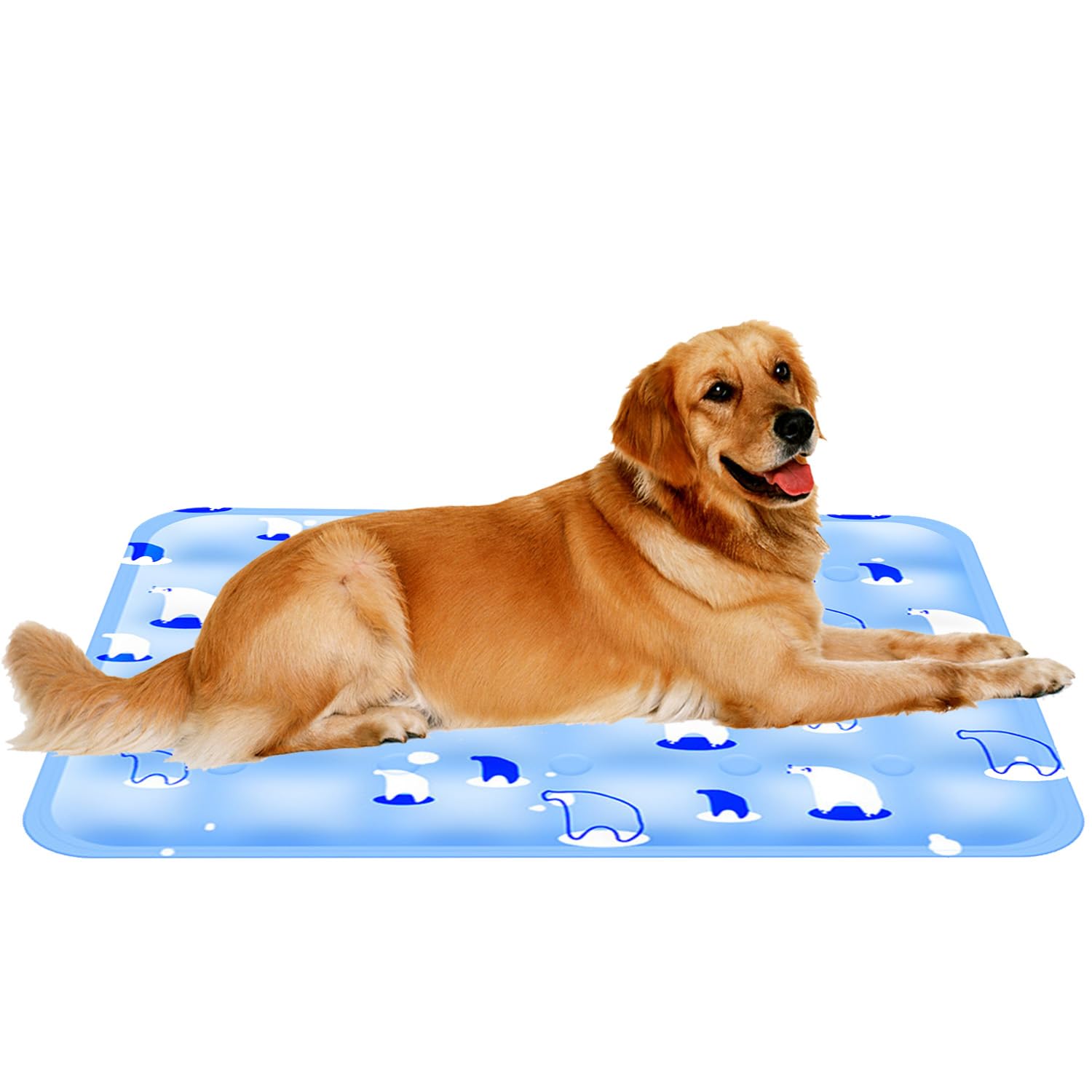 Homvik Alfombrilla Refrescante para Perro Grandes 90x60cm Colchoneta para Perros Gatos Auto Refrigerante Manta para Mascotas Perros Gatos en Verano - Azul