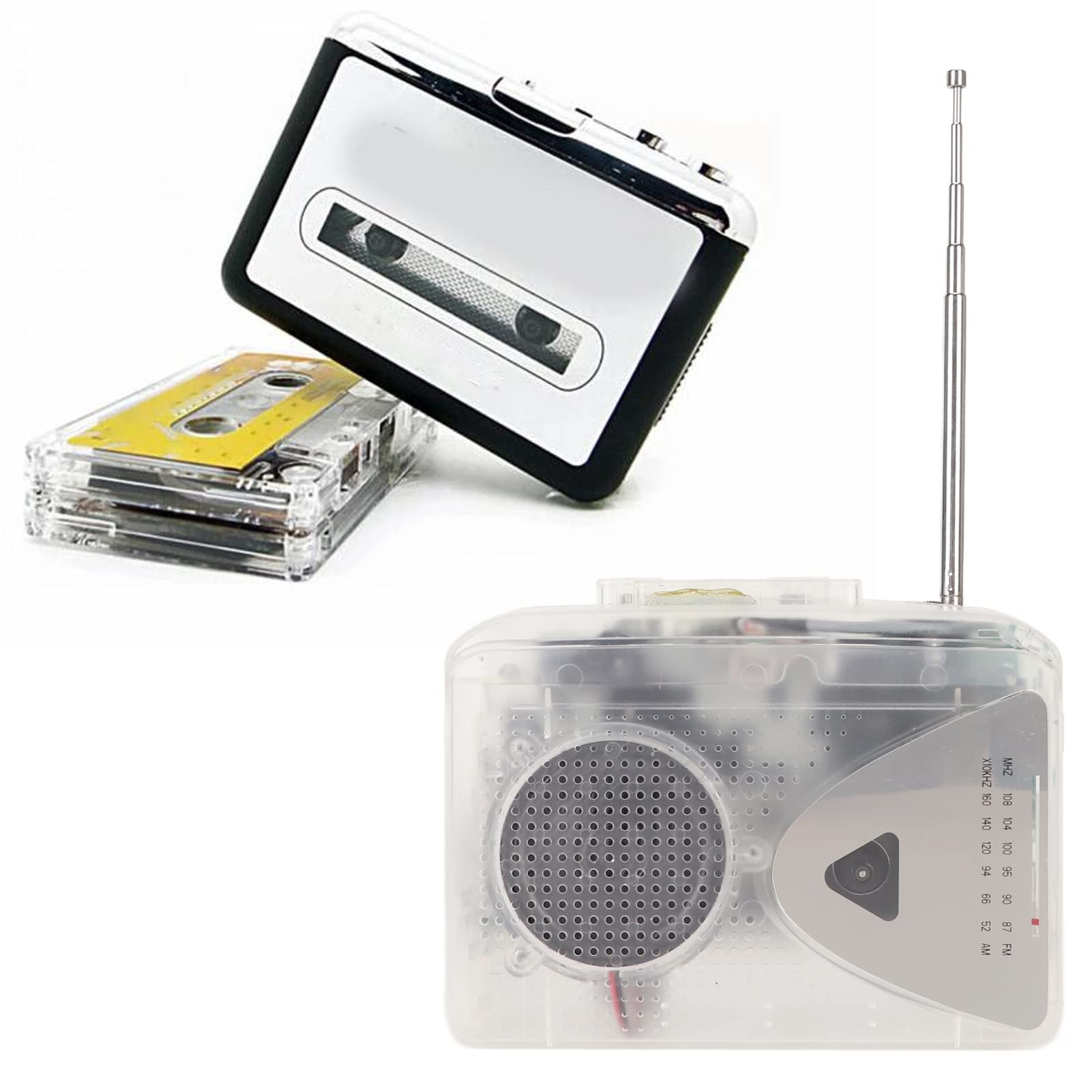 Amazon.co.jp: ポータブル カセット プレーヤー、FM AM ラジオ付き