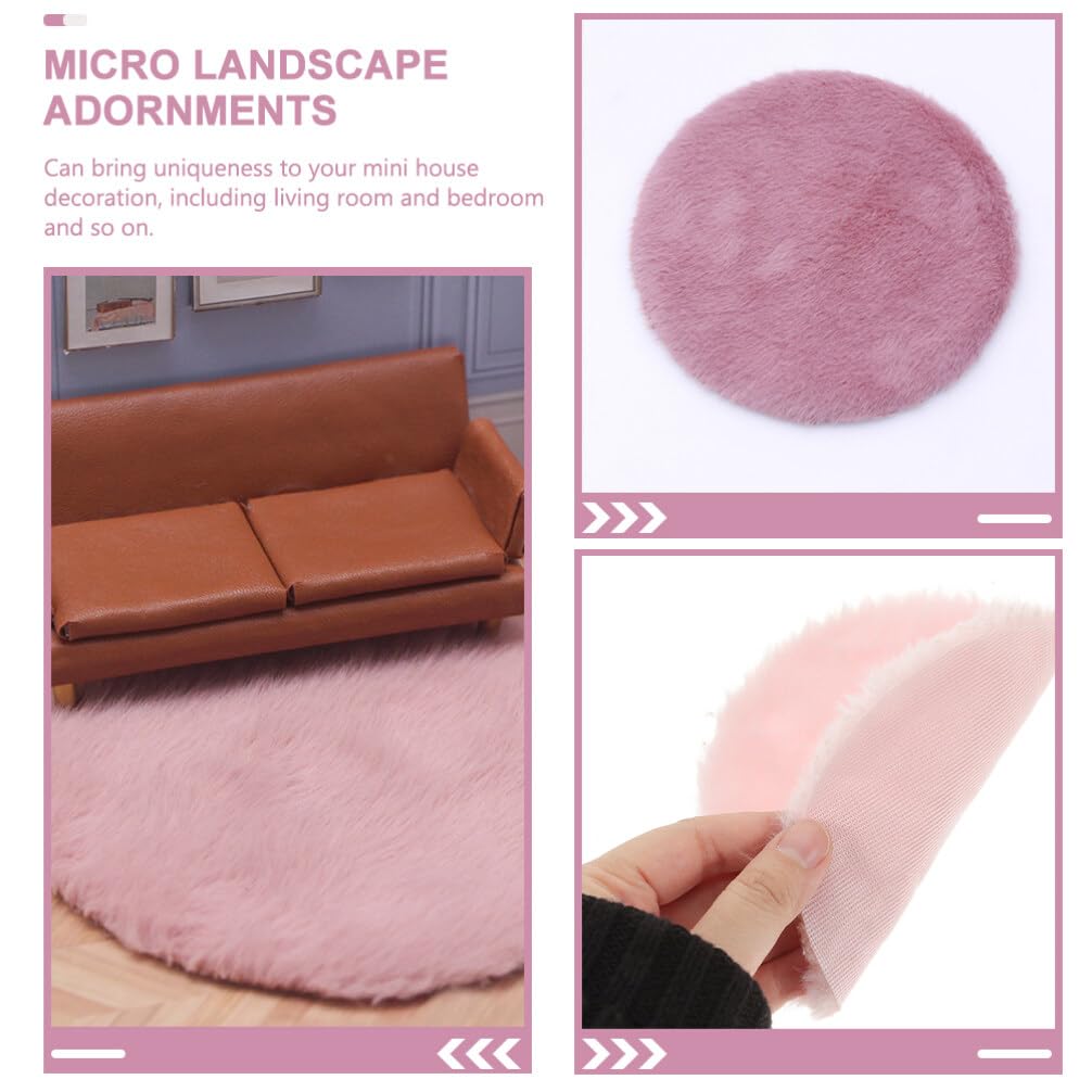 Happyyami Mini House Floor Mats Set of 3 Soft Plush Miniature Rugs for Dollhouse Decoration Small House Accessory 6.69X3.94 Inch - Image 4