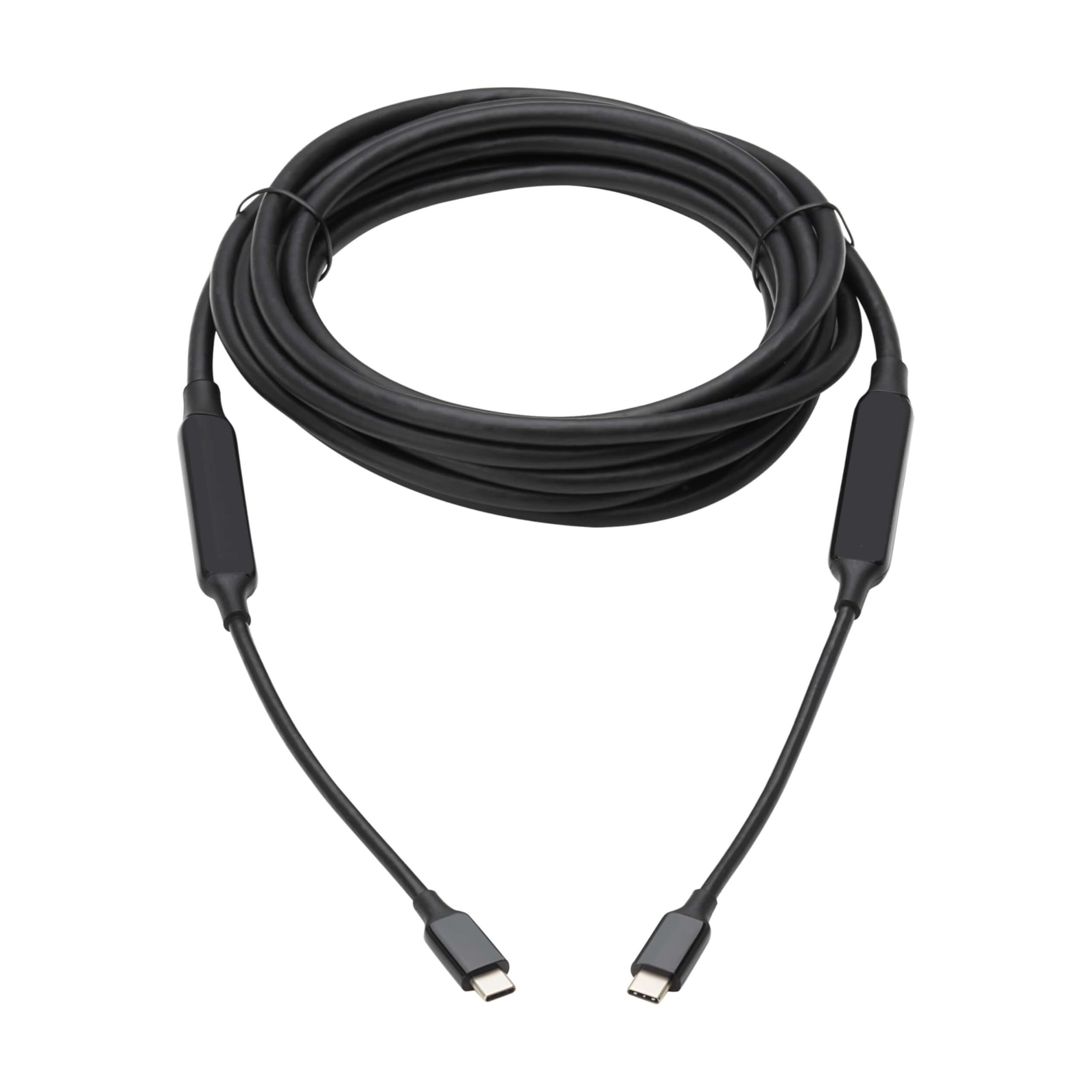Tripp Lite Cable USB-C largo, 5 metros, USB 3.2 Gen 2 (10 Gbps), cable activo de función completa para video, transferencia de datos y carga - 8K a 60Hz, carga PD de 60 W, U420-05M-G2)