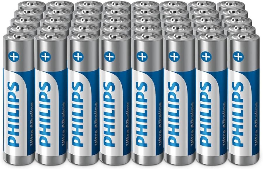 Philips Ultra AAA Alkaline Batteries - Reliable for Remote Controls, Toys and Small Gadgets, Pack of 40